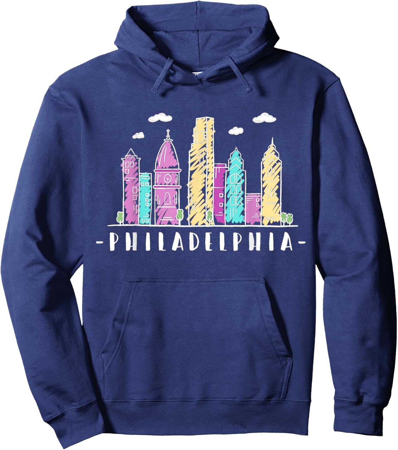 Philadelphia Skyline Pennsylvania Souvenir Gift Hoodie - Hoodie | Navy