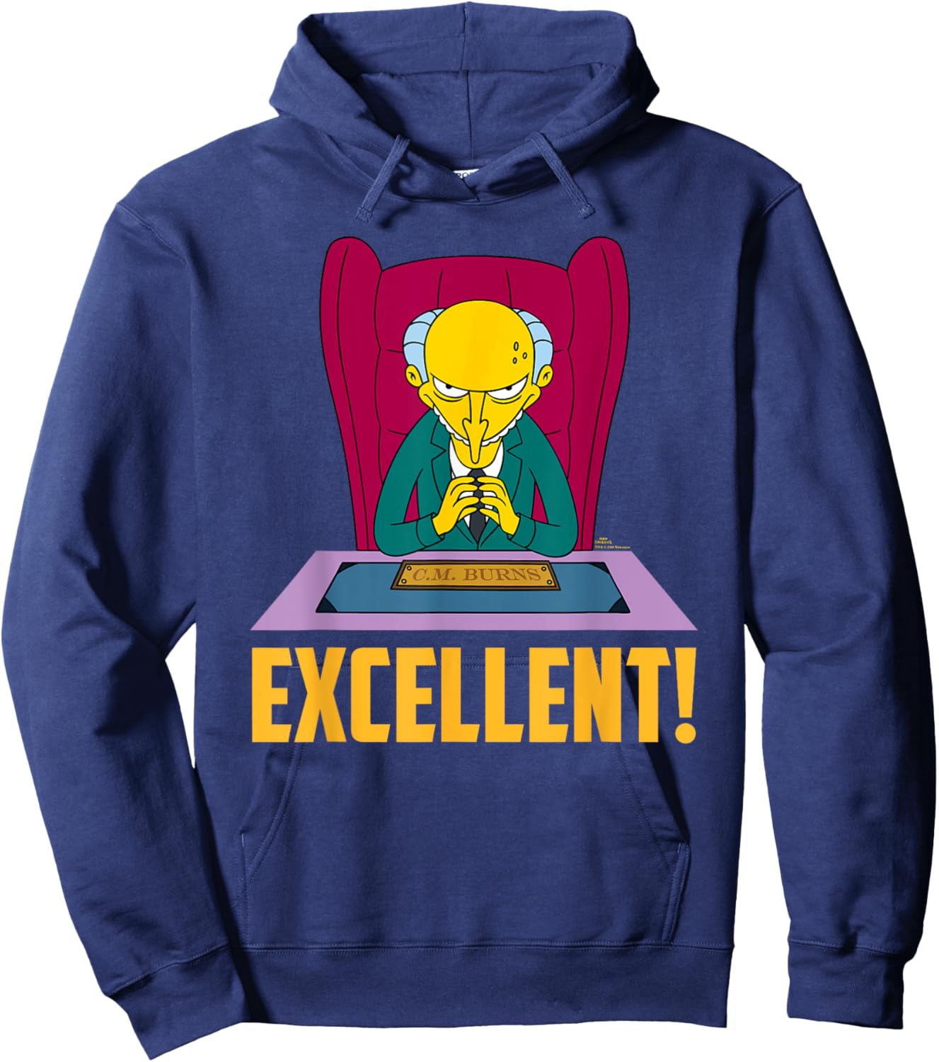 The Simpsons Mr. Burns at Desk Excellent Hoodie - Hoodie | Navy