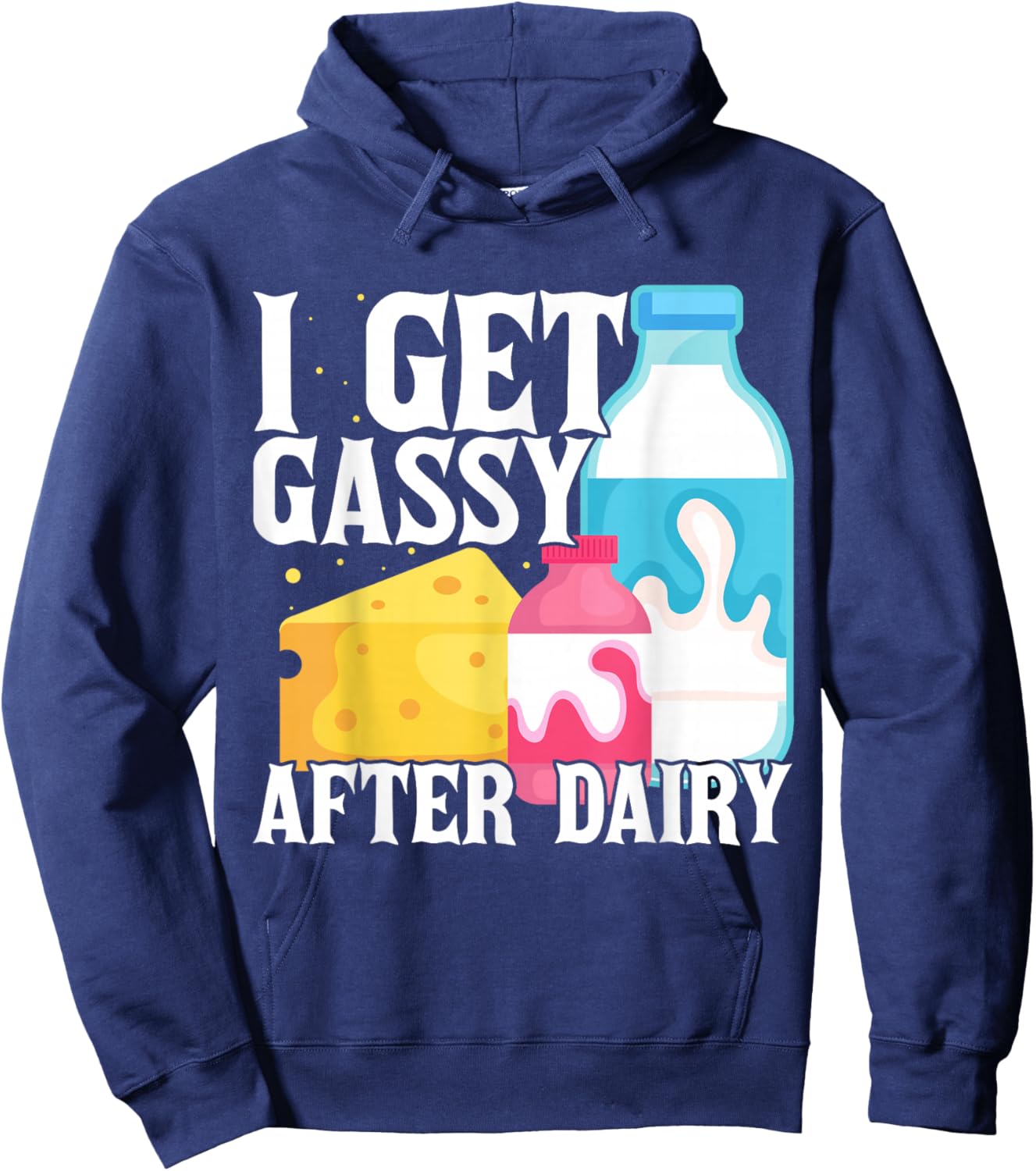 Funny Dairy Free Lactose Intolerant Milk Hoodie - Hoodie | Navy