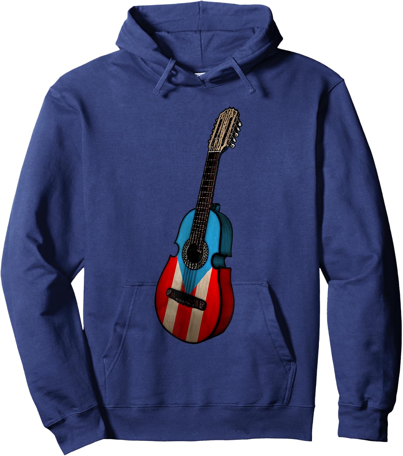 Puerto Rican Flag Cuatro Boricua Hoodie - Hoodie | Navy