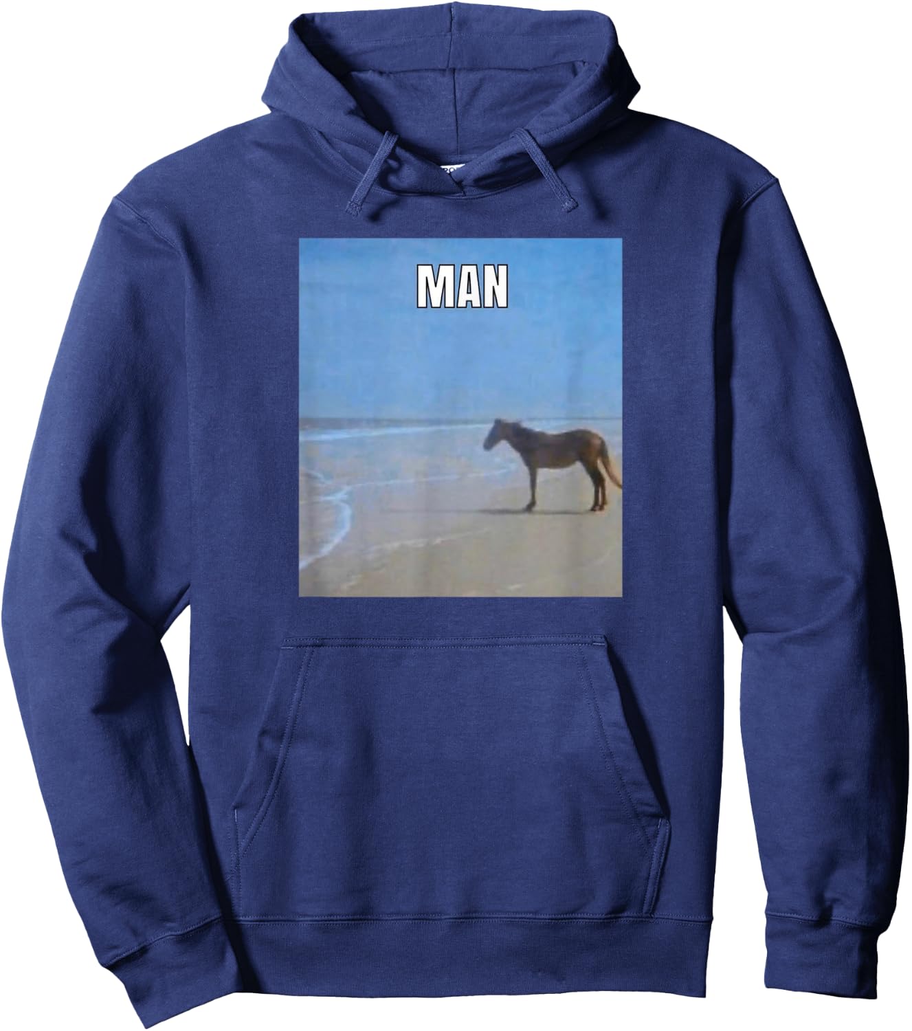 Man Horse Meme Hoodie - Hoodie | Navy