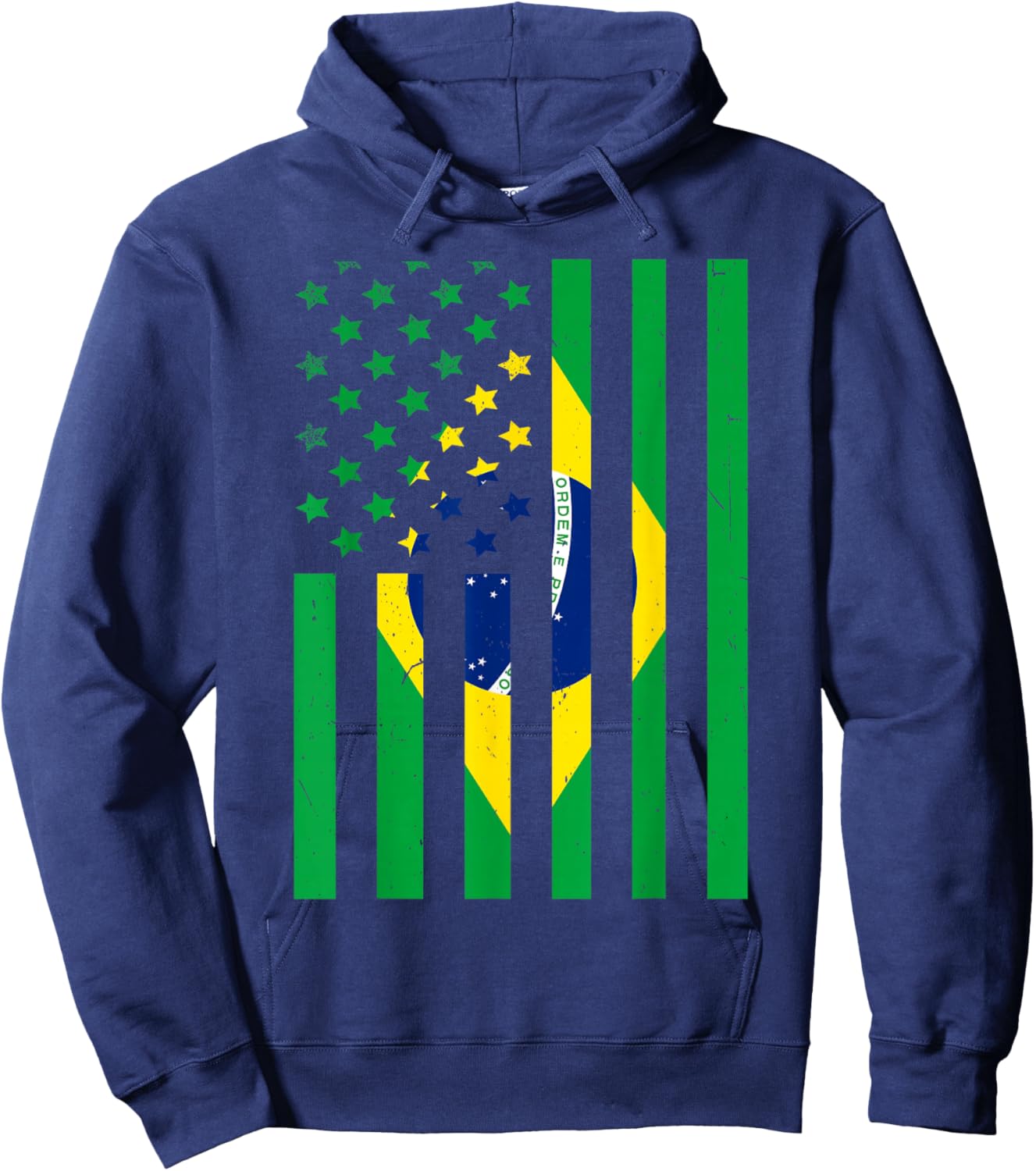 Brazil American USA Flag Brazilian Pride Hoodie - Hoodie | Navy