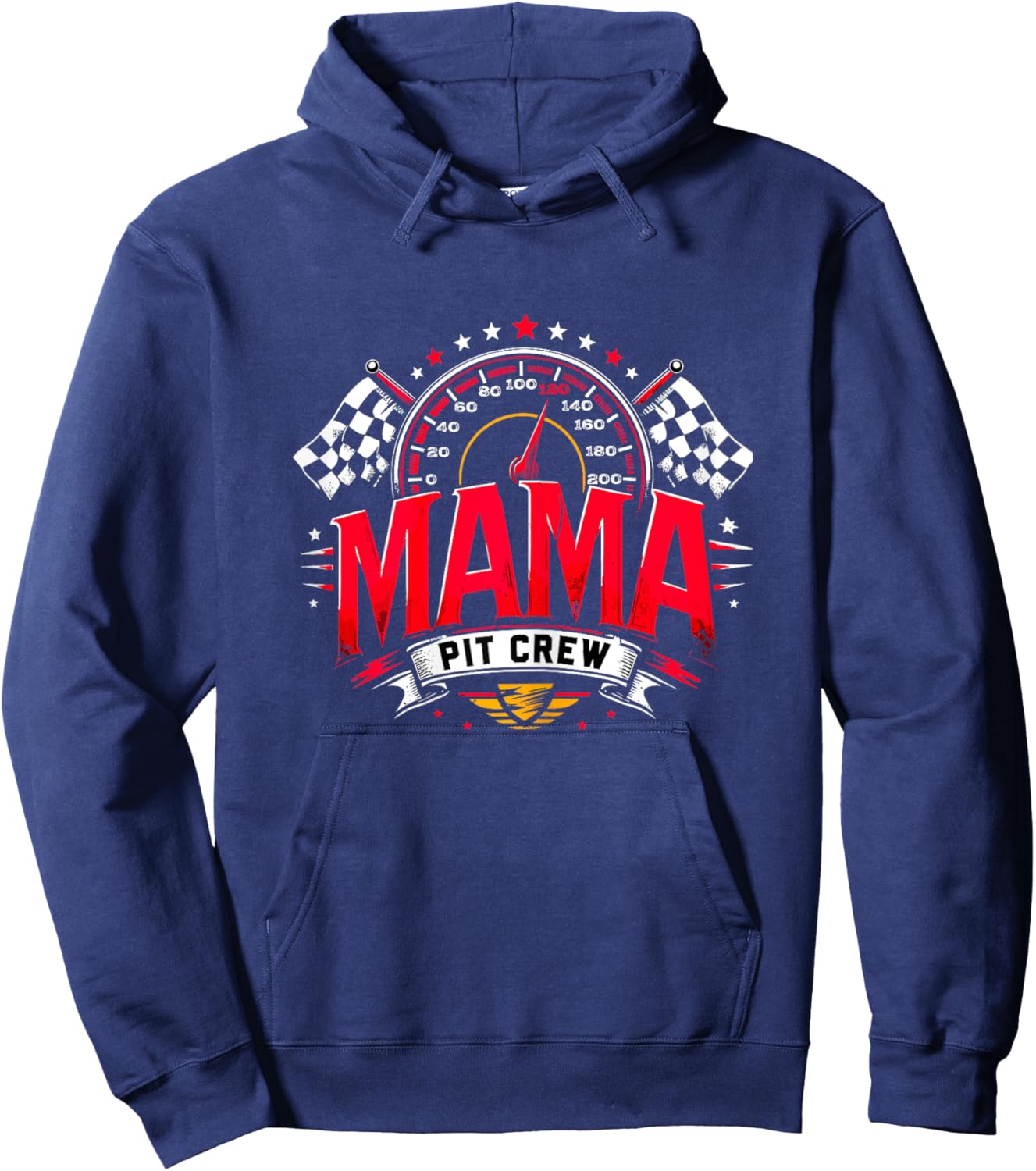 Mama Pit Crew Mom Racing Hoodie - Hoodie | Navy