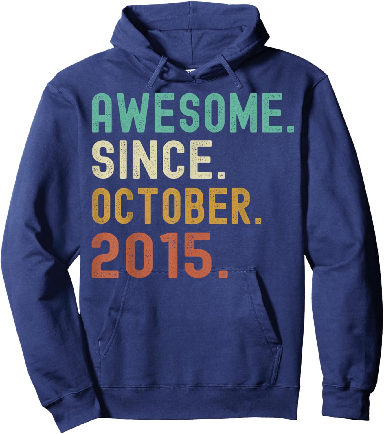 Retro Awesome Since October 2015 Birthday Hoodie - Hoodie | Navy