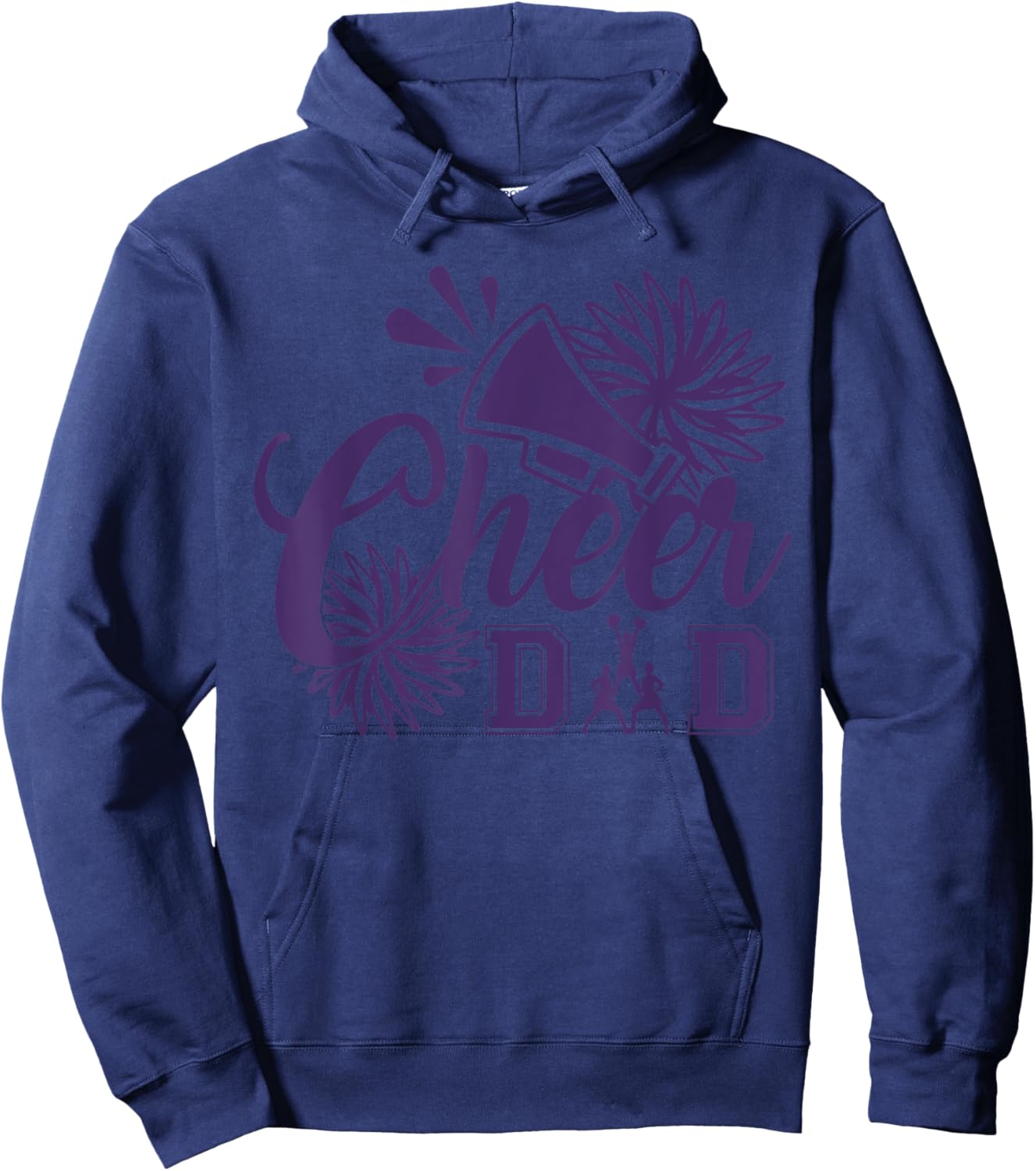 Purple Cheer Dad Women Vintage Cheerleader Hoodie - Hoodie | Navy