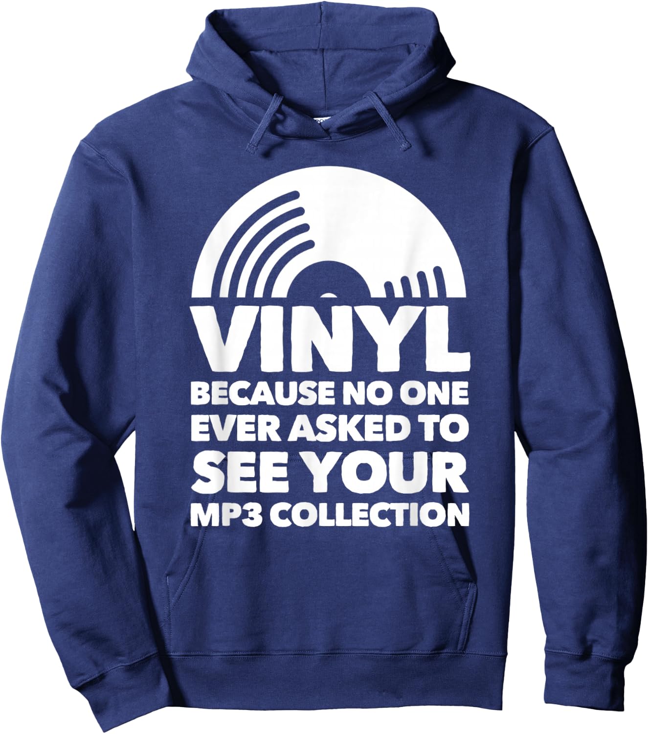 Vinyl LP Record - Vinyl Disc Hoodie - Hoodie | Navy
