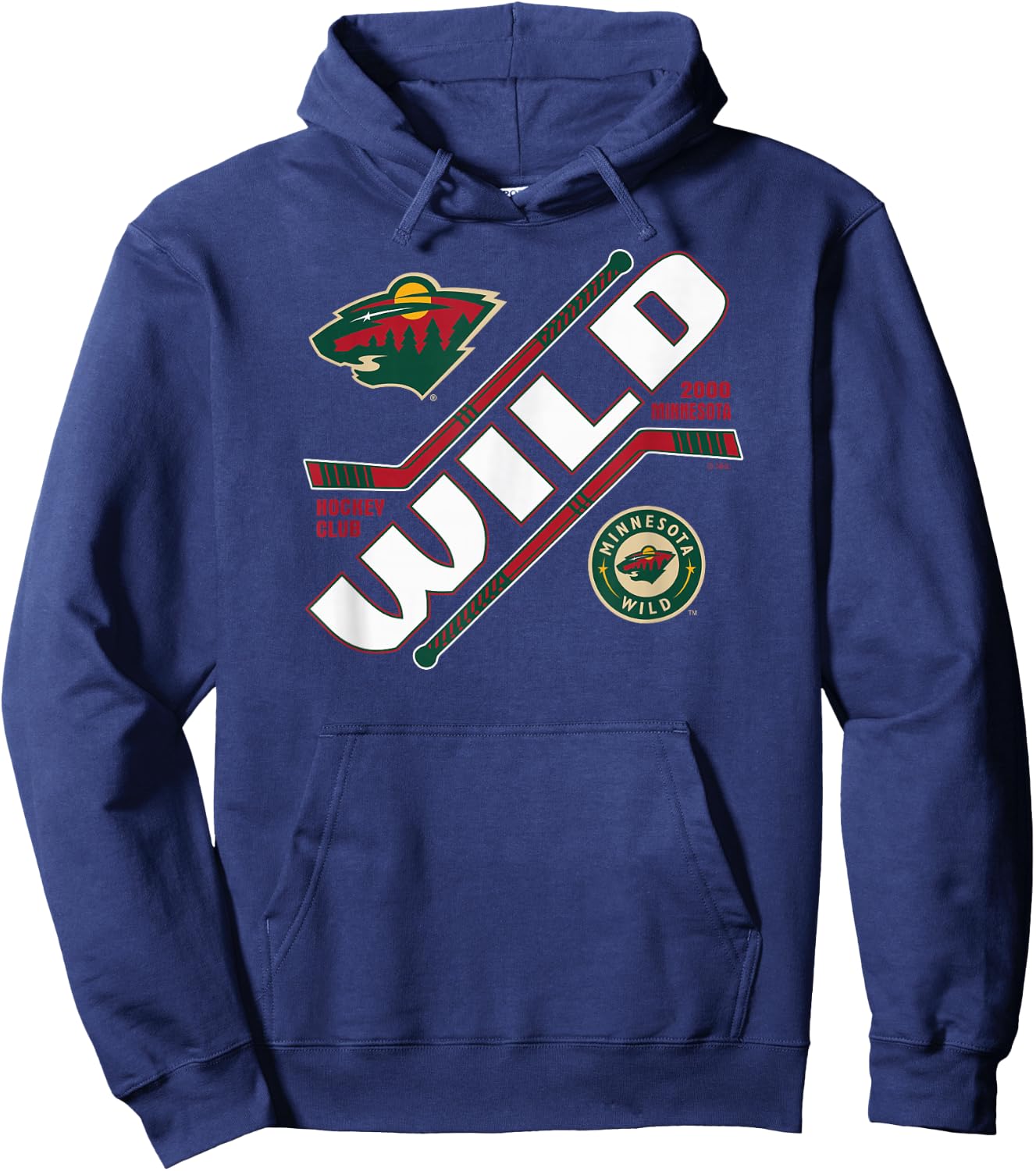 Minnesota Wild Force Black Officially Licensed Hoodie - Hoodie | Navy