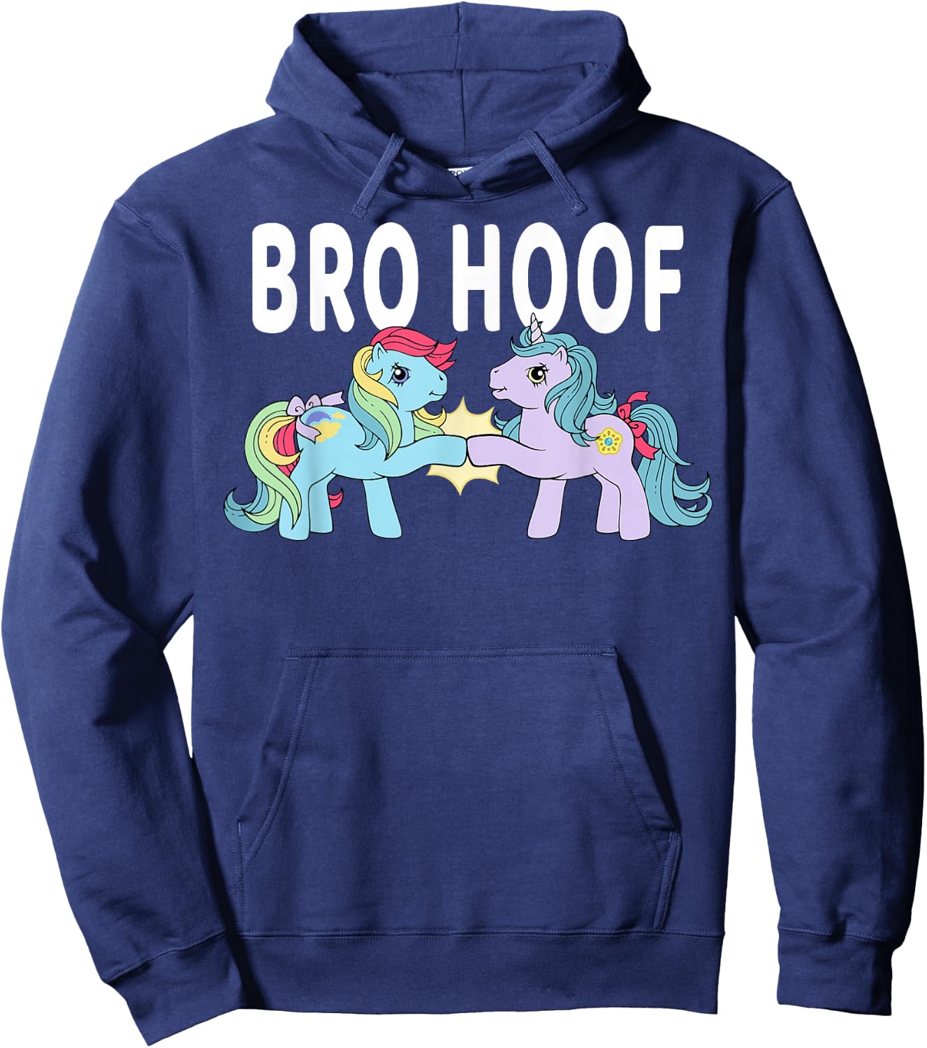 My Little Pony Bro Hoof Vintage Rainbow Ponies Hoodie - Hoodie | Navy