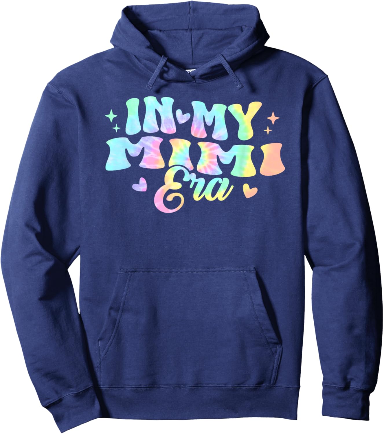 Retro Groovy In My Mimi Era Tie Dye Hoodie - Hoodie | Navy