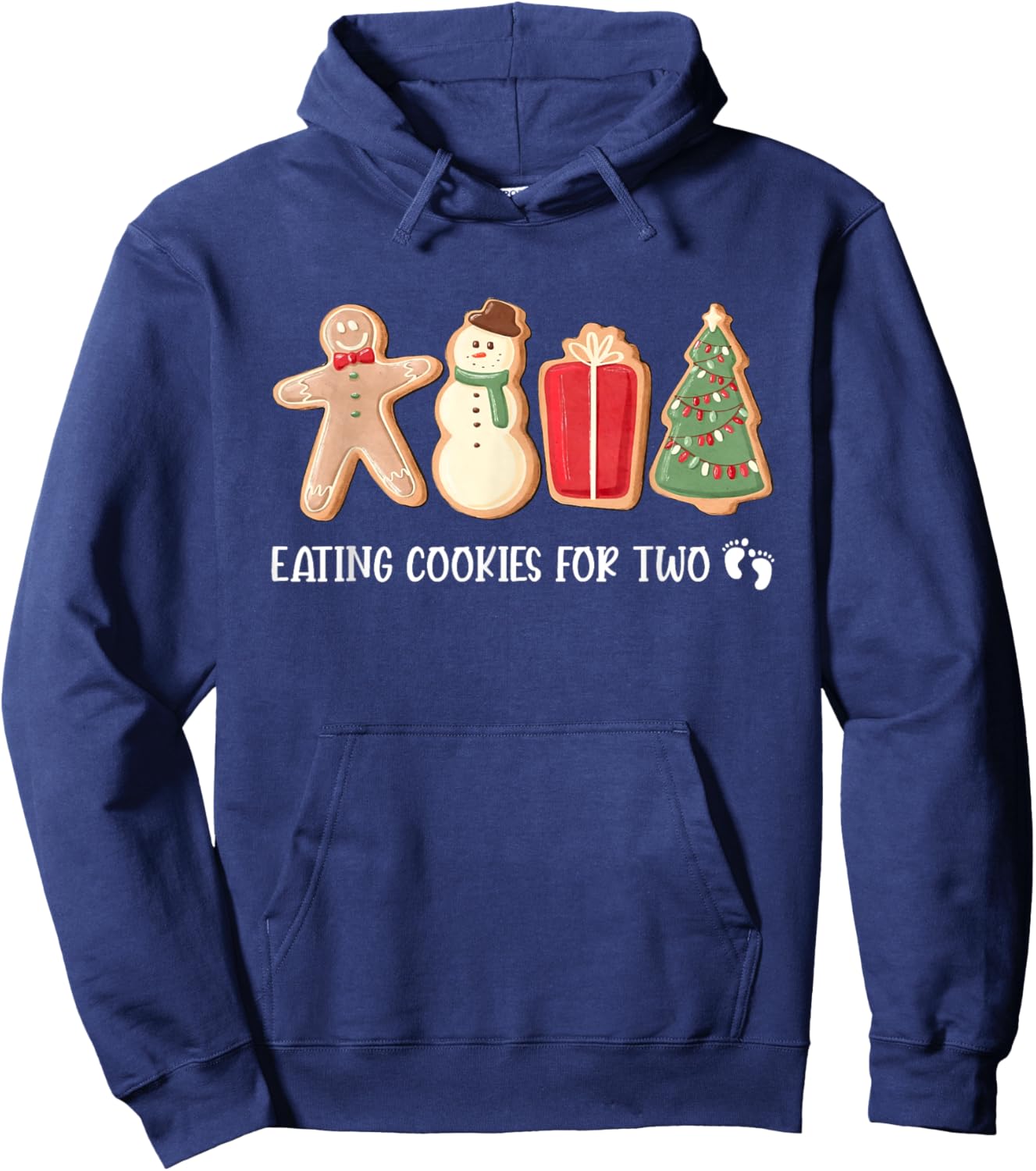 Eating Cookies For Two, New Baby Announcement Hoodie - Hoodie | Navy