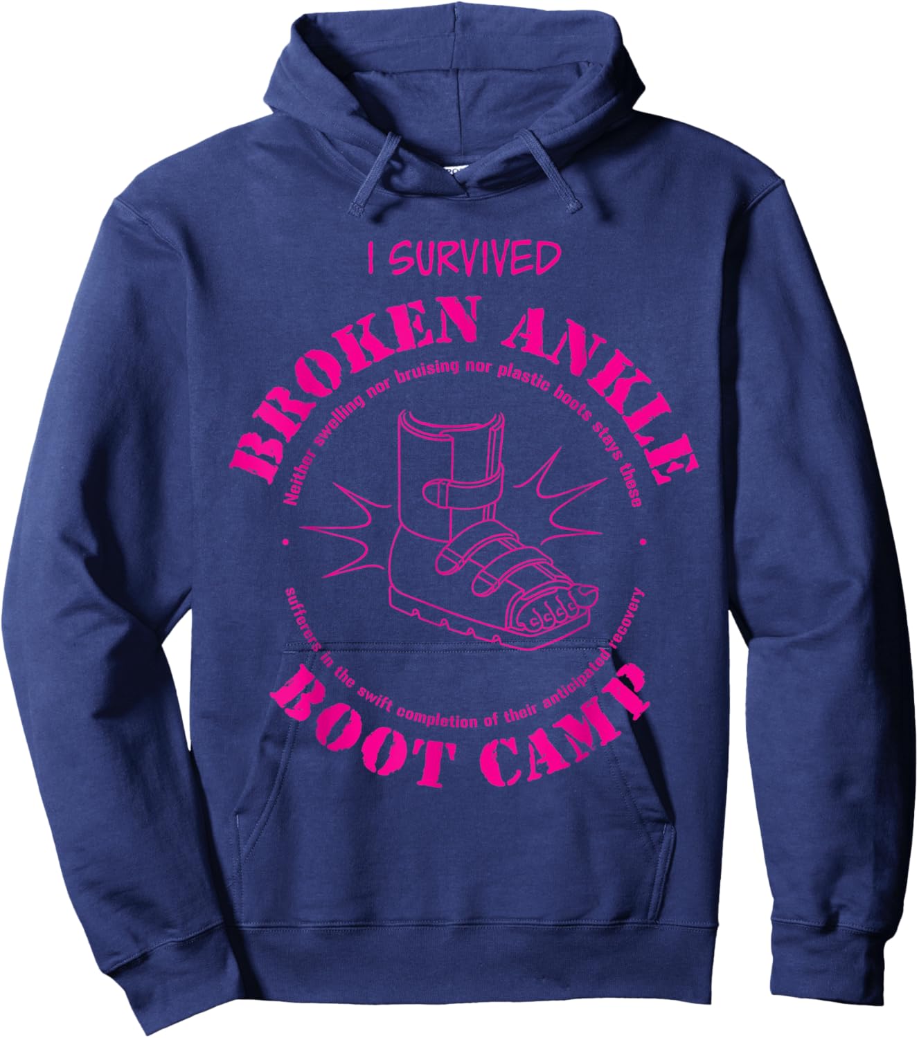 I Survived Broken Ankle Boot Camp Hoodie - Hoodie | Navy