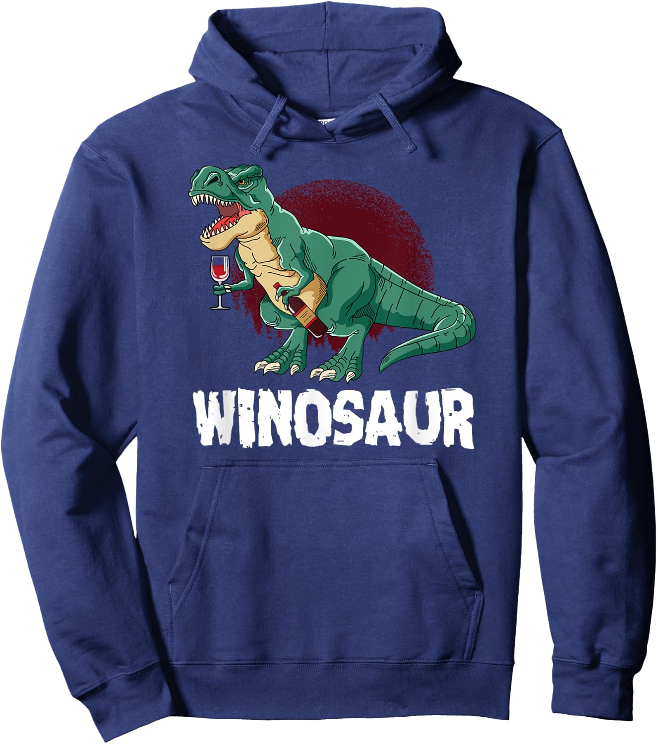 T-Rex Winosaur Wine Lover design Winosaurus Hoodie - Hoodie | Navy