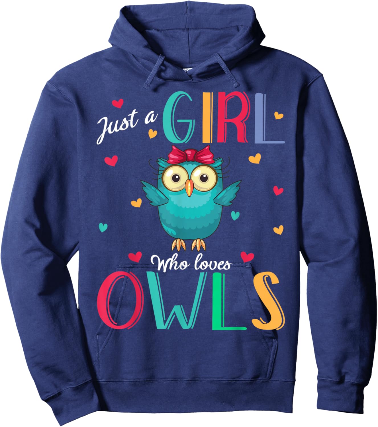 Just A Girl Who Loves Owls Shirt Owl Gift Hoodie - Hoodie | Navy