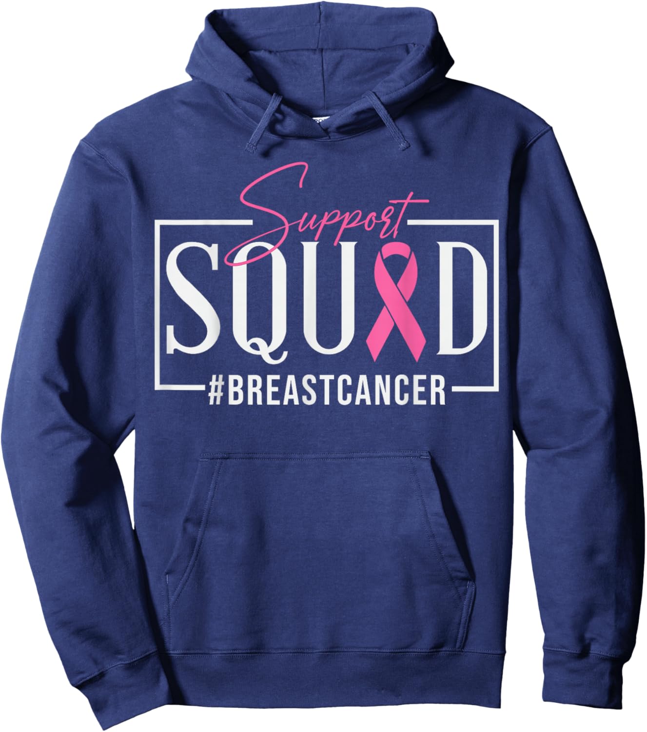 Support Squad Breast Cancer Awareness Hoodie - Hoodie | Navy