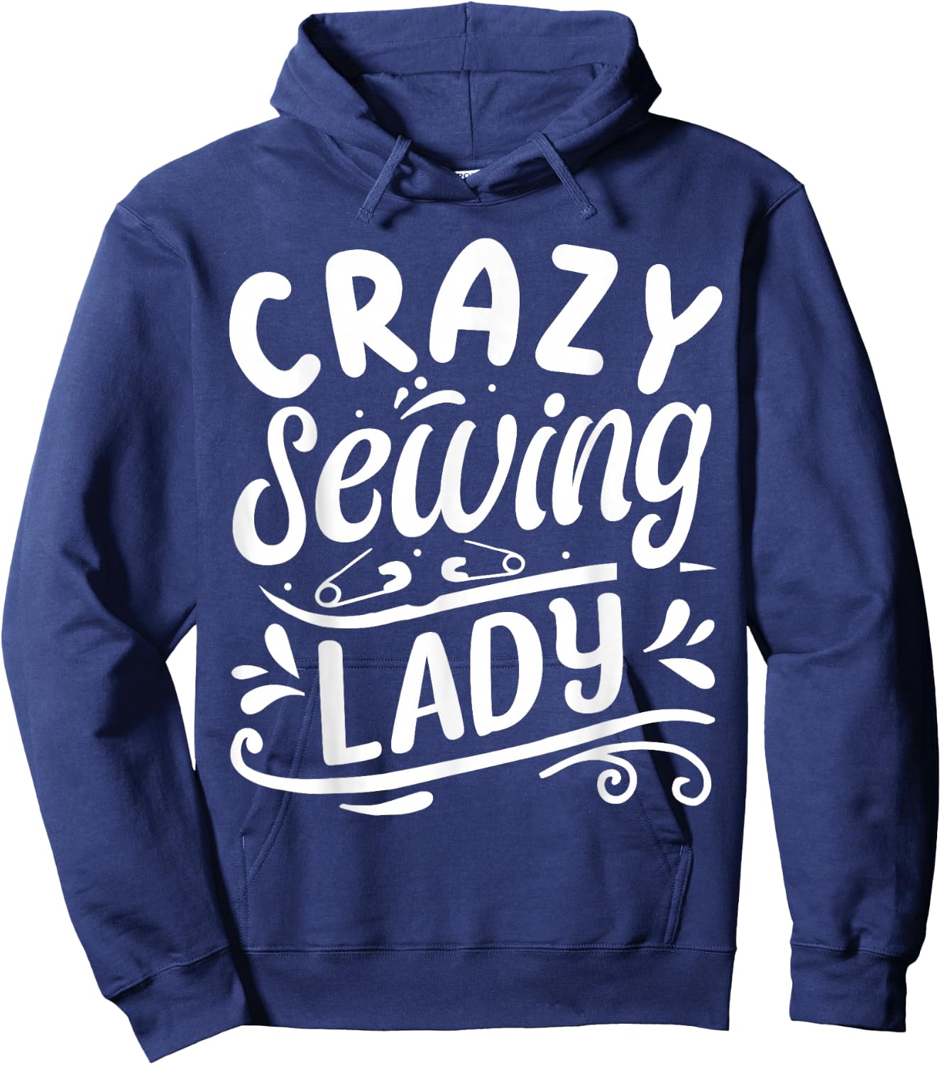 Crazy Sewing Lady Hoodie - Hoodie | Navy