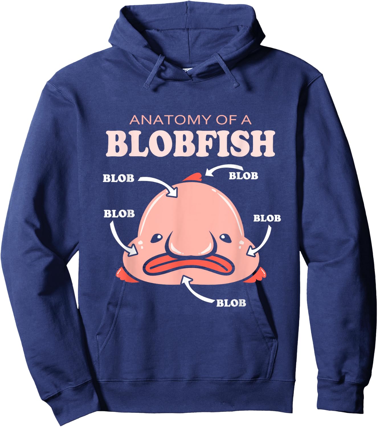 Anatomy Of A Blobfish Hoodie - Hoodie | Navy