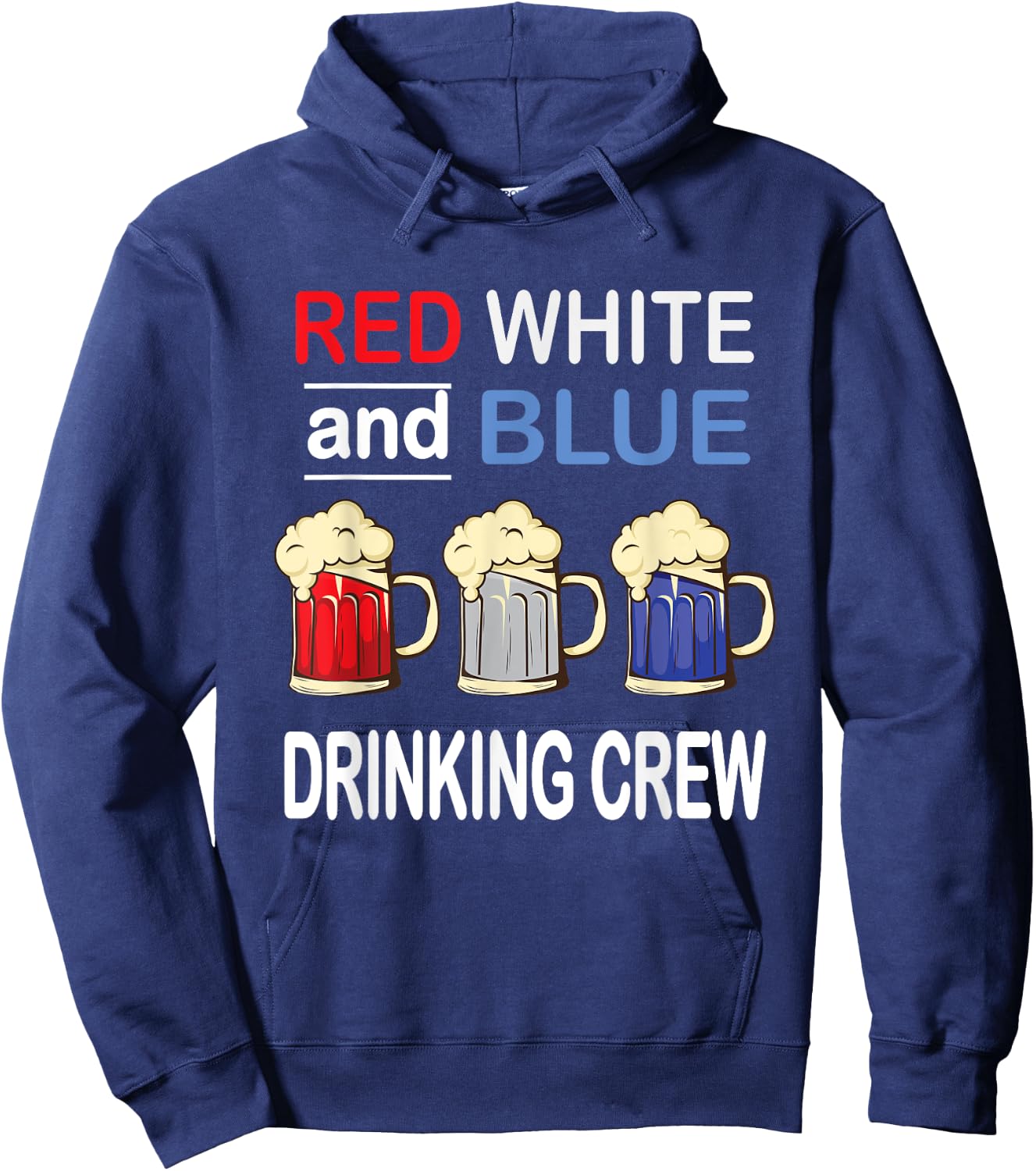 Drinking Crew 4th Of July Independence Day Beer Hoodie - Hoodie | Navy