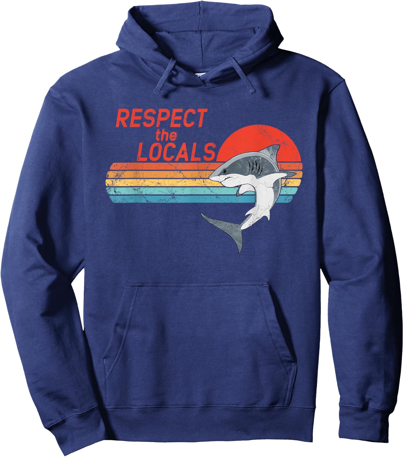 Respect the Locals White Shark Hoodie - Hoodie | Navy