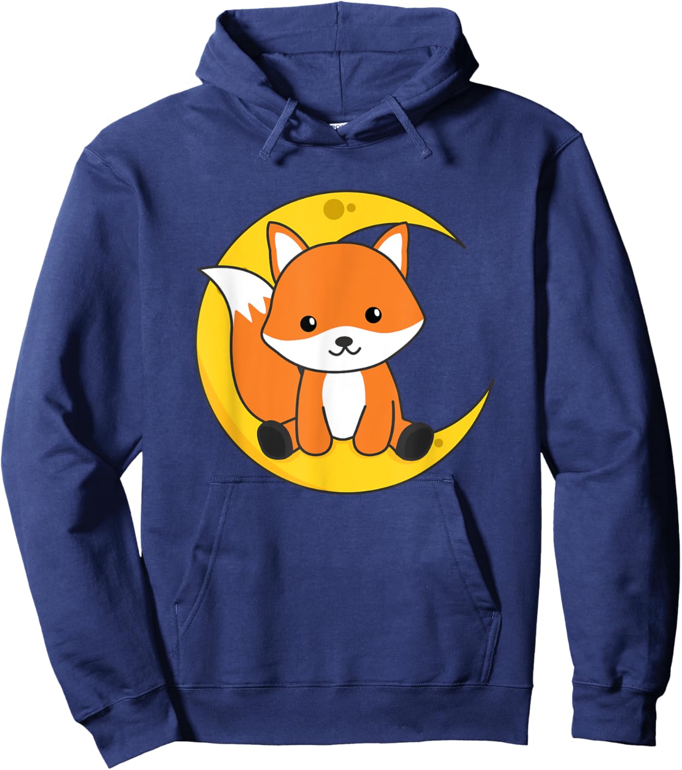 Cute Fox To Fall Asleep Fox Moon Hoodie - Hoodie | Navy