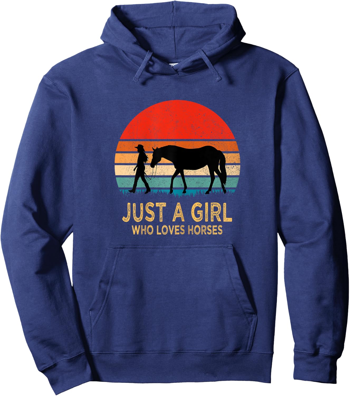 Just a Girl Who Loves Horses Gift Hoodie - Hoodie | Navy