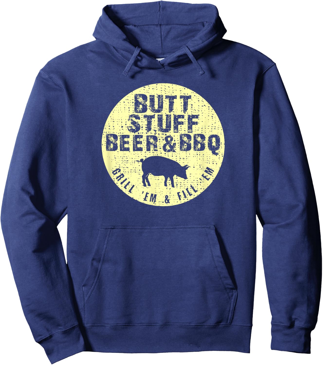 Butt Stuff Funny Beer Barbecue Hoodie - Hoodie | Navy