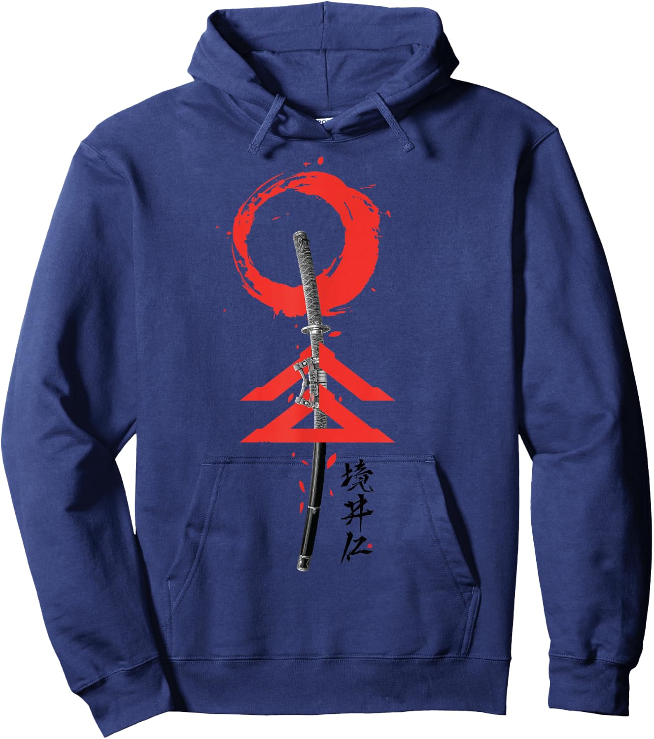 The Japanese Spirits Samurai Warrior Sword Hoodie - Hoodie | Navy