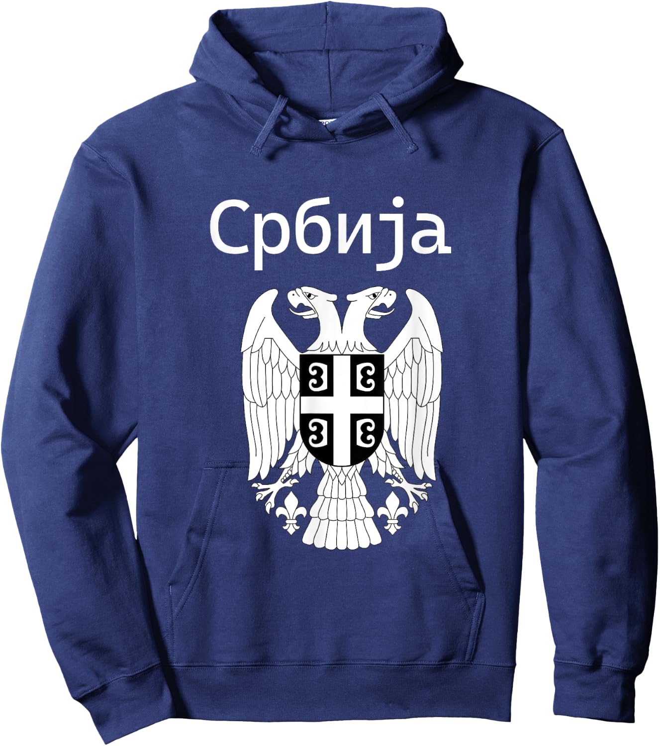 Serbian Crest | Serbian Eagle Hoodie - Hoodie | Navy