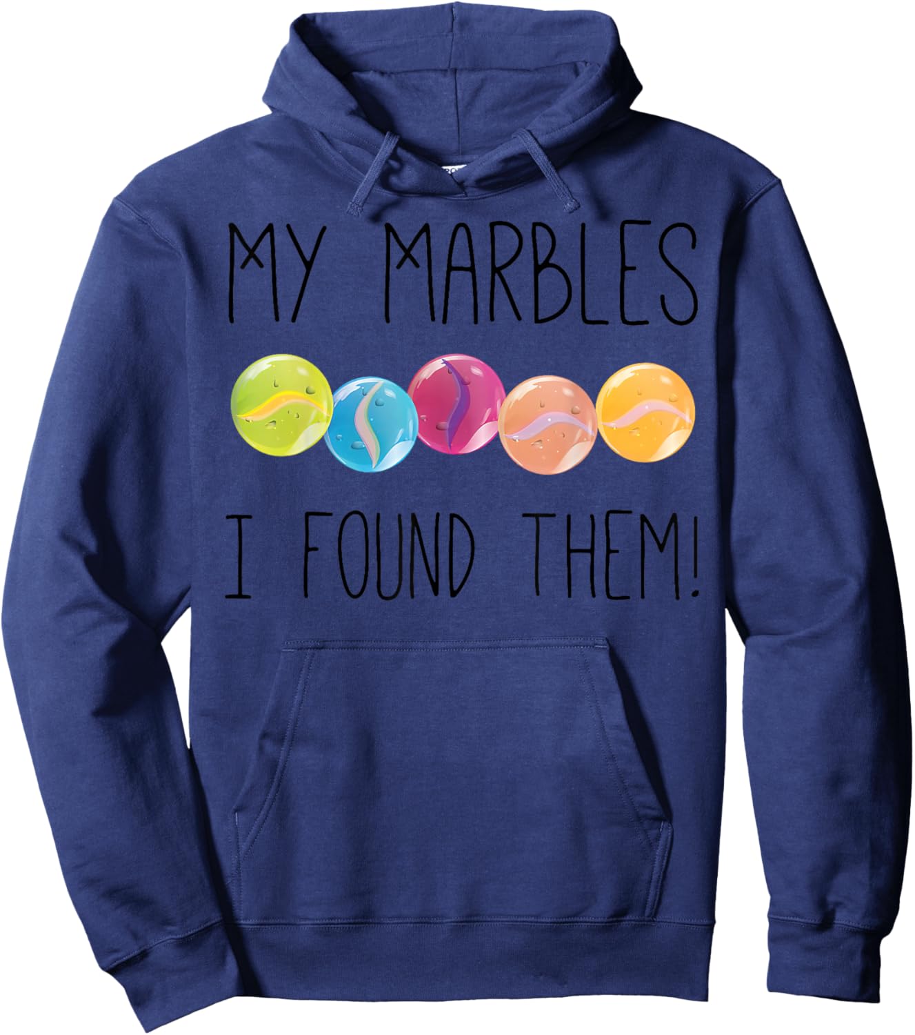 Cat Eye My Marbles I Found Them Pattern Hoodie - Hoodie | Navy