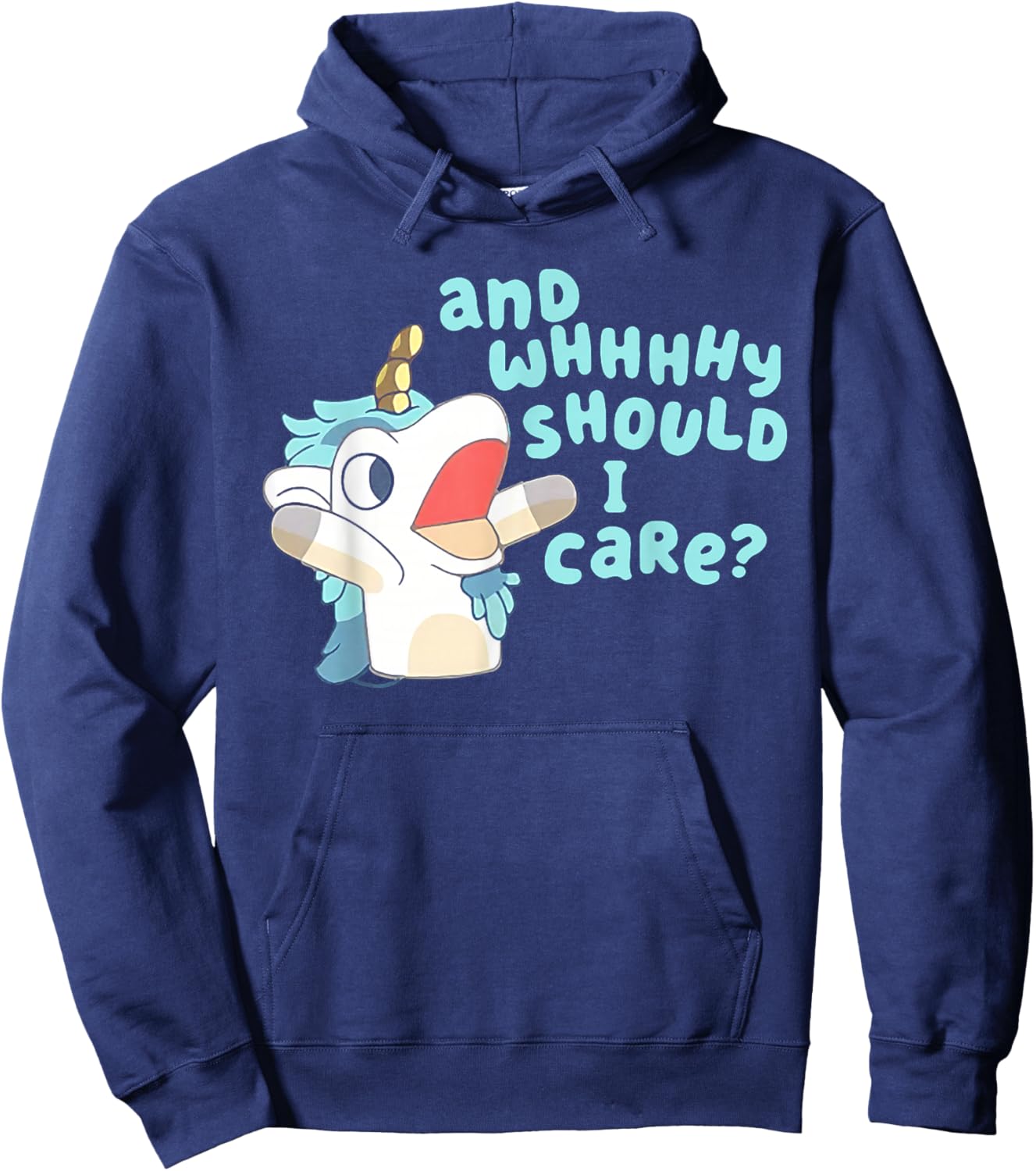 Annnd Why Should I Care Unicorn Hoodie - Hoodie | Navy