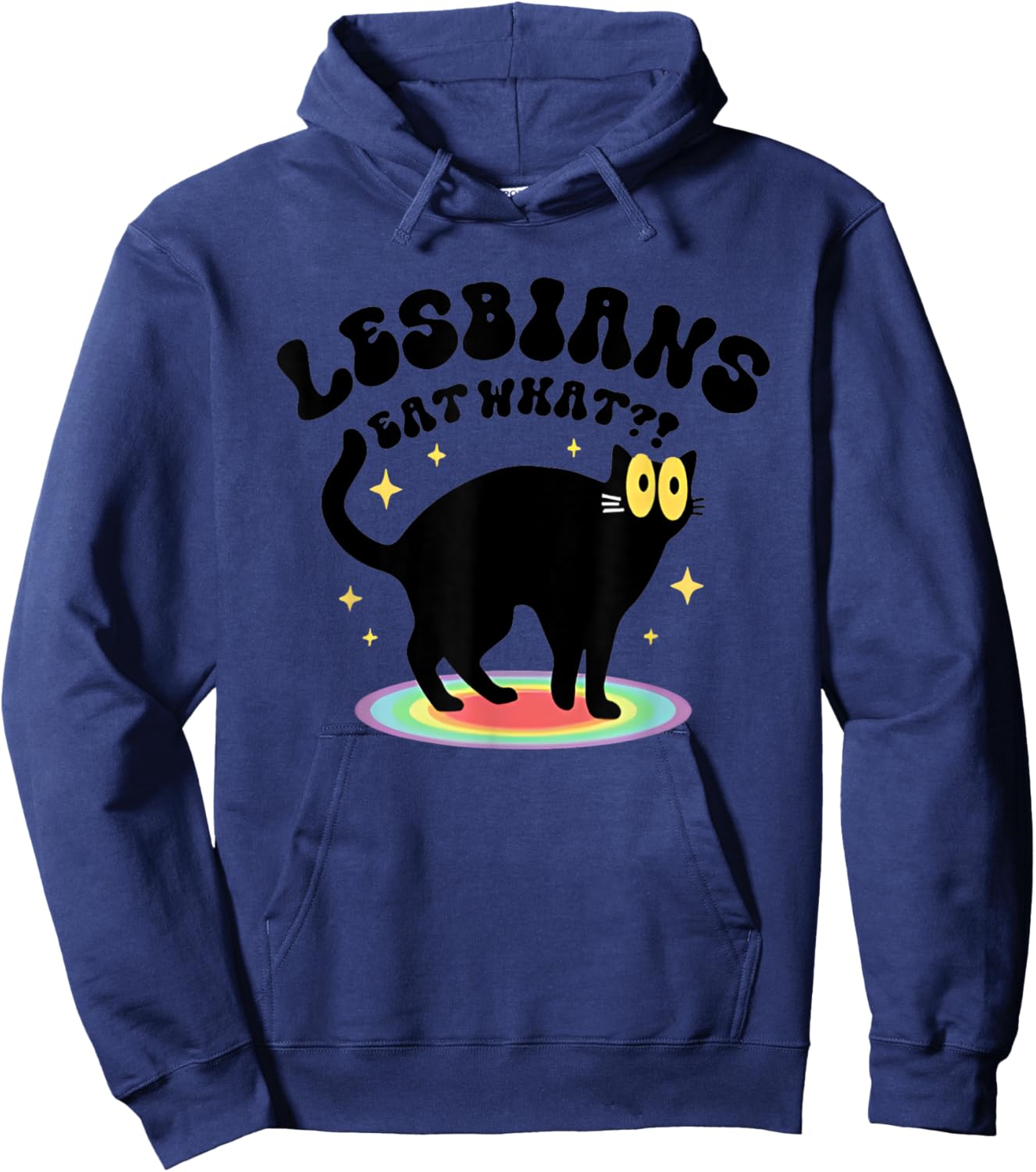 Black Cat Lesbians Eat What Men Women Hoodie - Hoodie | Navy