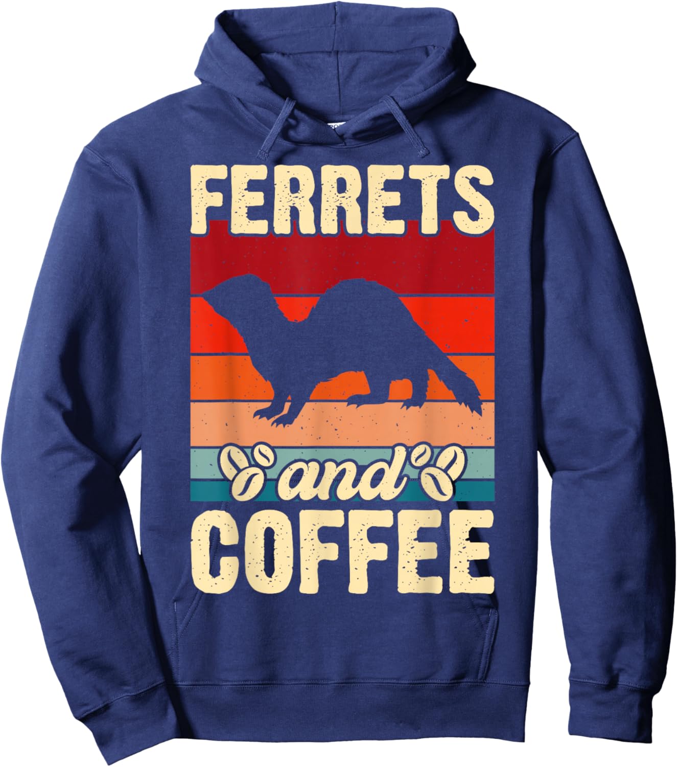 Ferrets And Coffee Hoodie - Hoodie | Navy