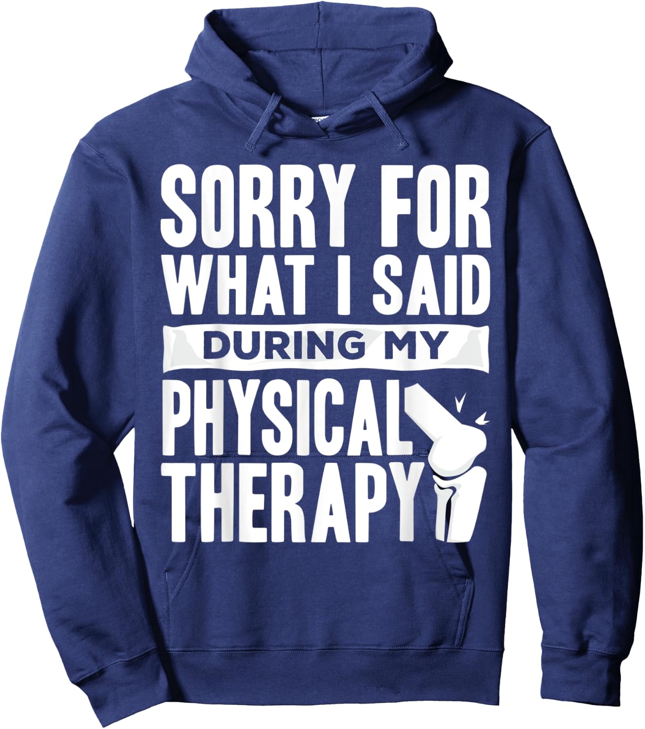 Knee Replacement Funny Therapy Surgery Recovery Hoodie - Hoodie | Navy