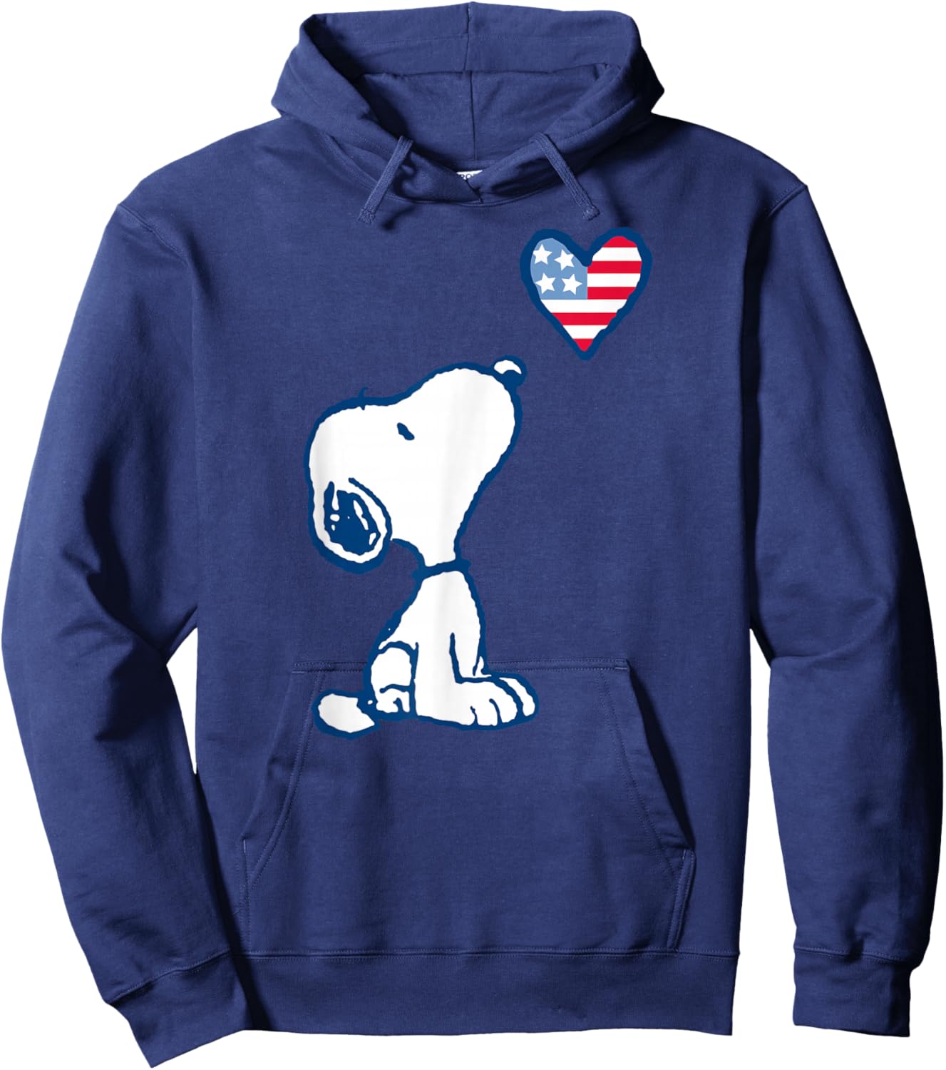 Peanuts - Snoopy Flag Heart Hoodie - Hoodie | Navy