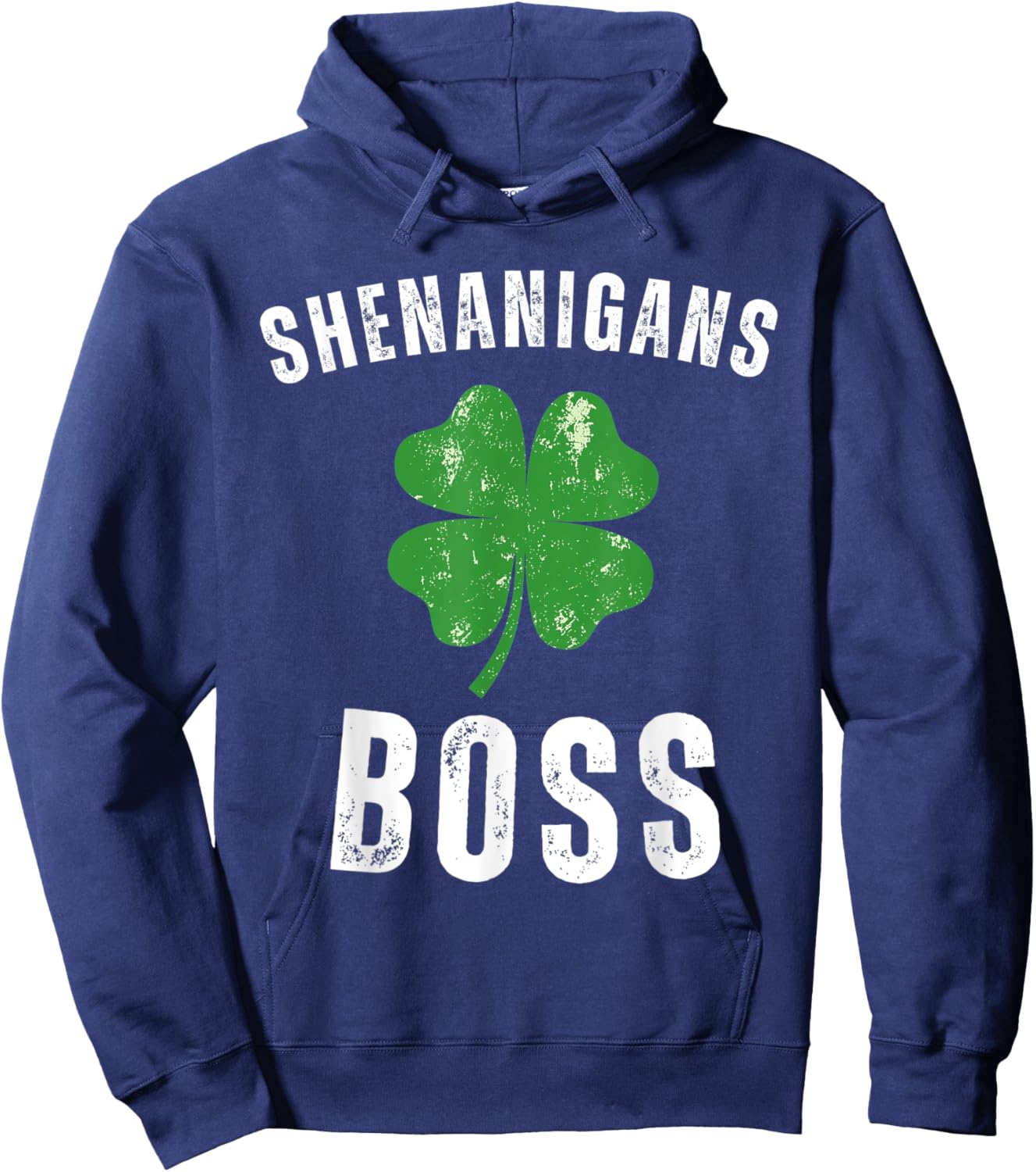 Shenanigans Boss Funny St Patricks Day Shamrock Hoodie - Hoodie | Navy