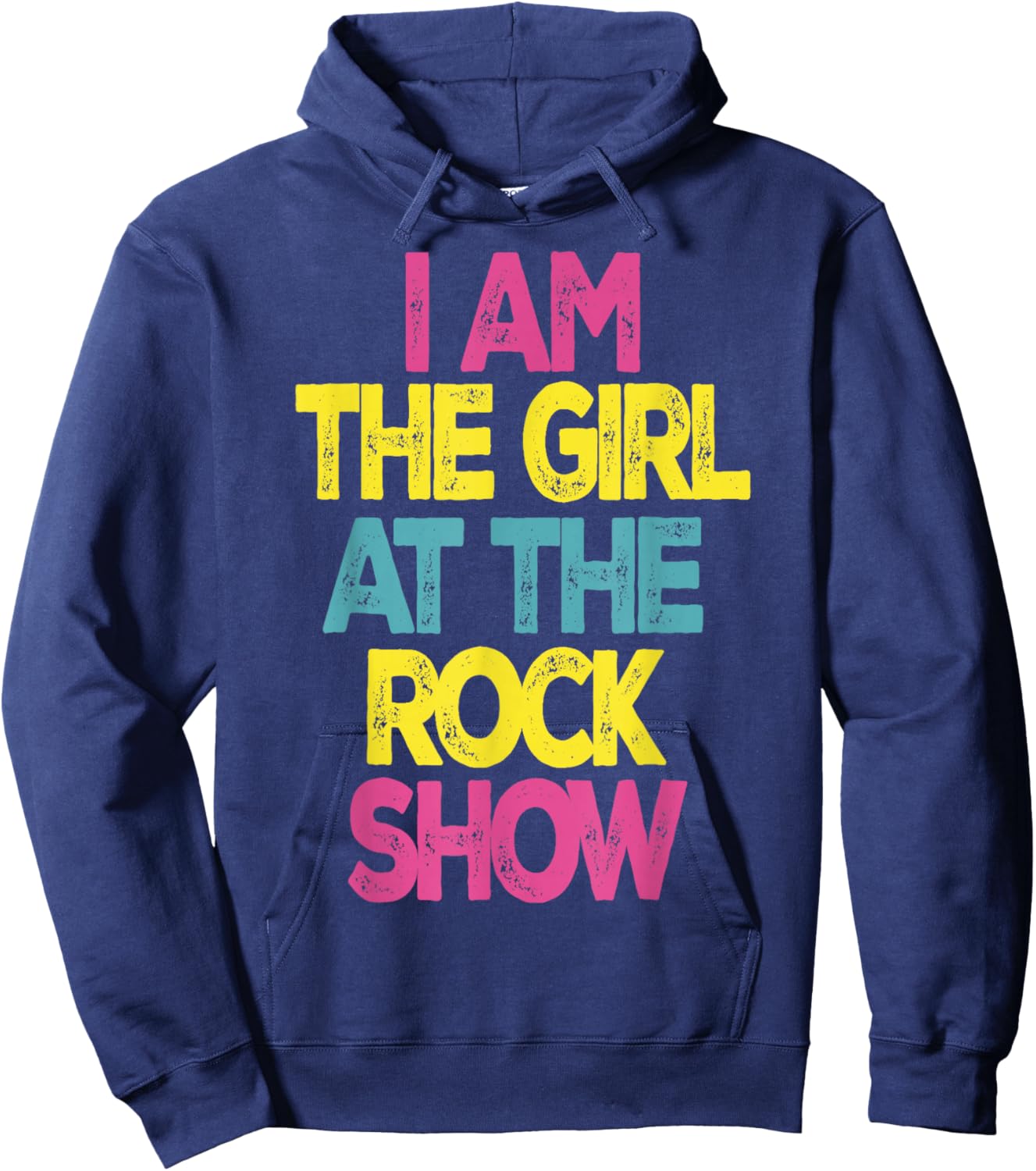 Vintage I Am The Girl At The Rock Show Hoodie - Hoodie | Navy