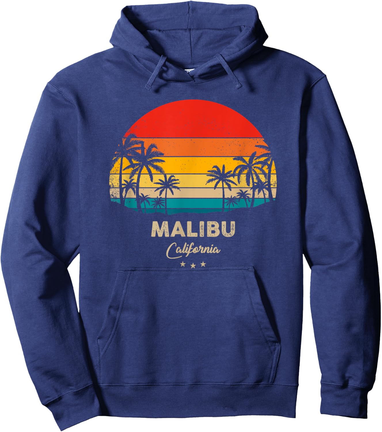 Vintage Malibu Beach Souvenir - California Hoodie - Hoodie | Navy