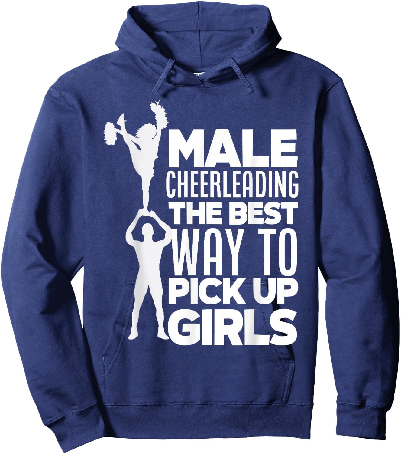 Boys Male Cheerleading Funny Male Cheerleader Hoodie - Hoodie | Navy