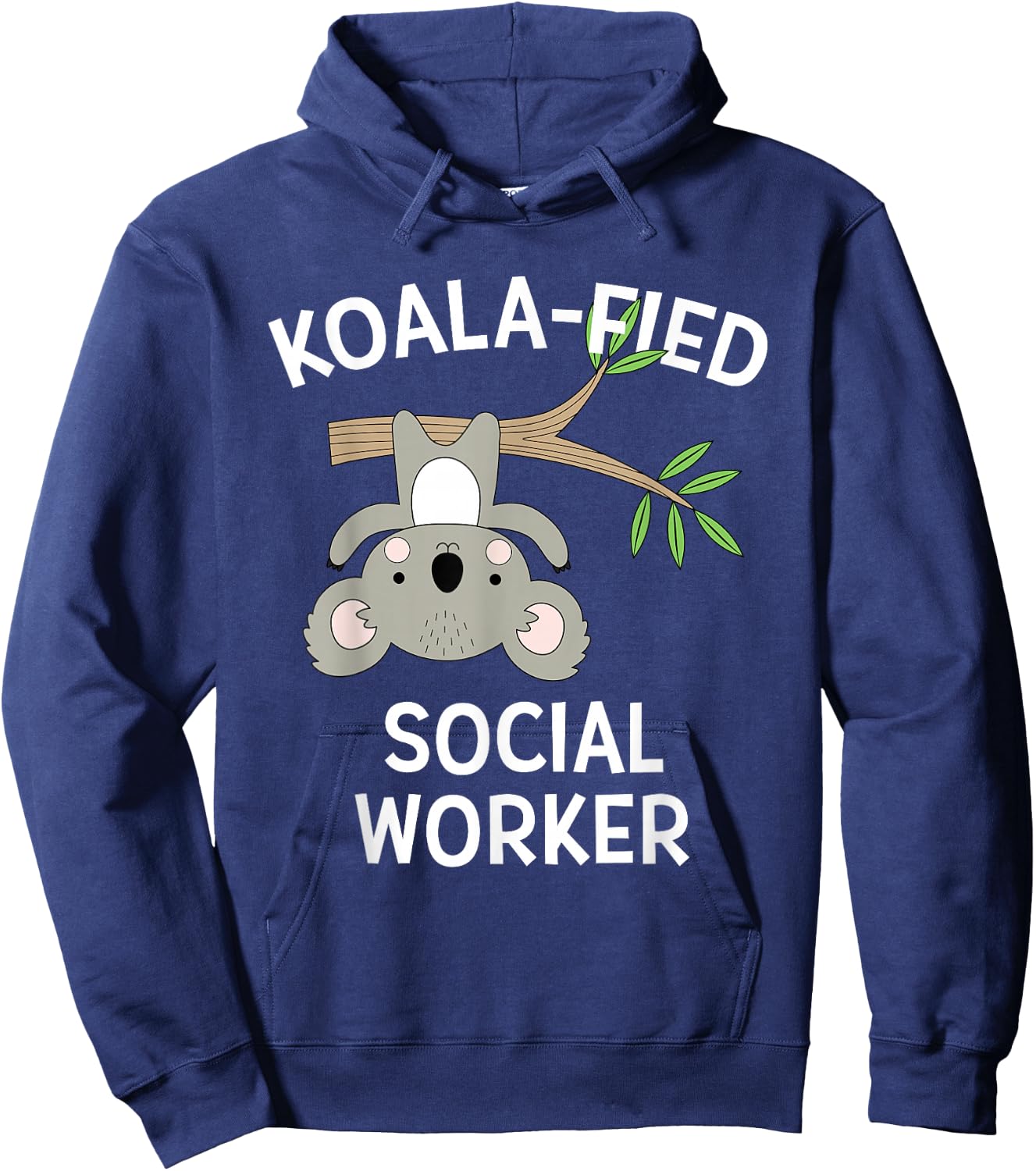 Cute Koala Social Worker Funny Pun BSW MSW Hoodie - Hoodie | Navy
