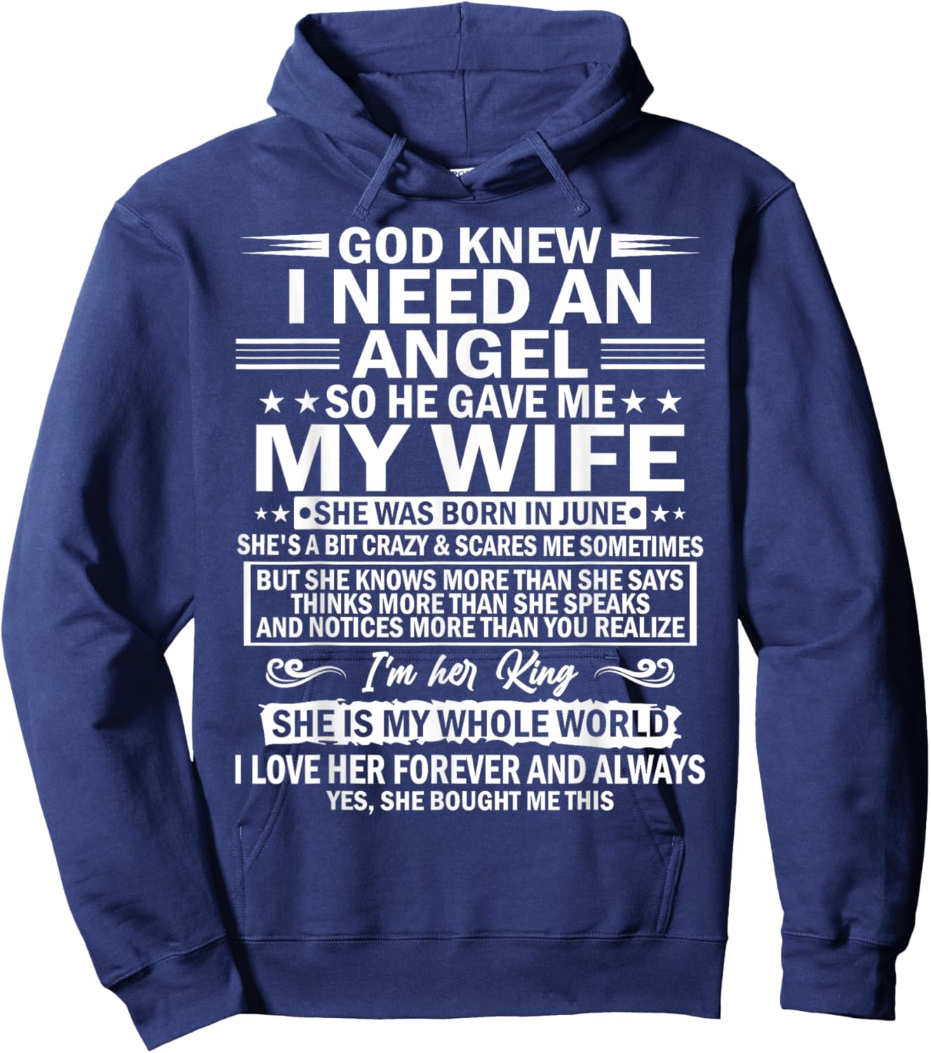 He Gave Me My Wife She Was Born In June Hoodie - Hoodie | Navy