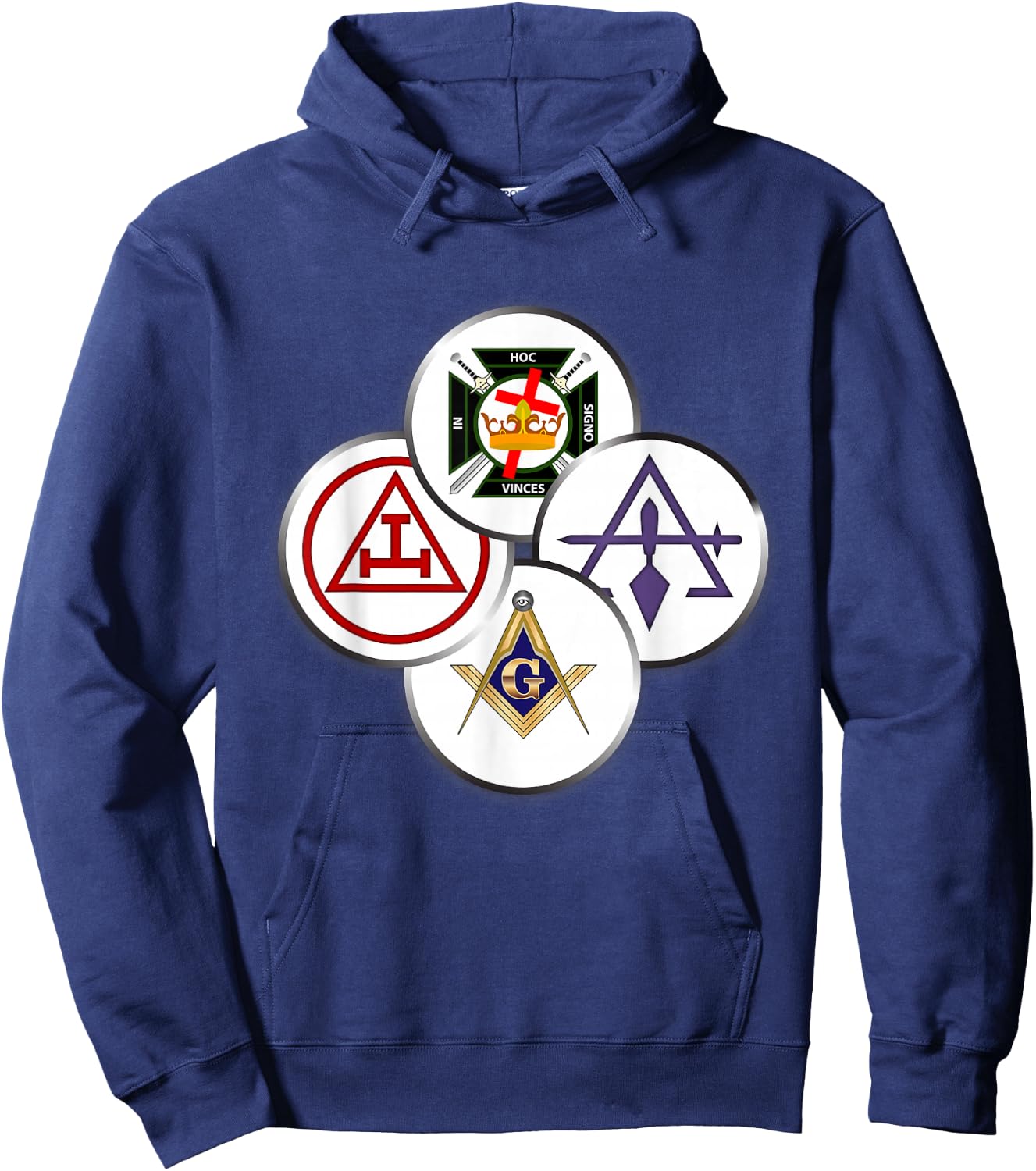 York Rite Mason Circles Masonic Hoodie - Hoodie | Navy