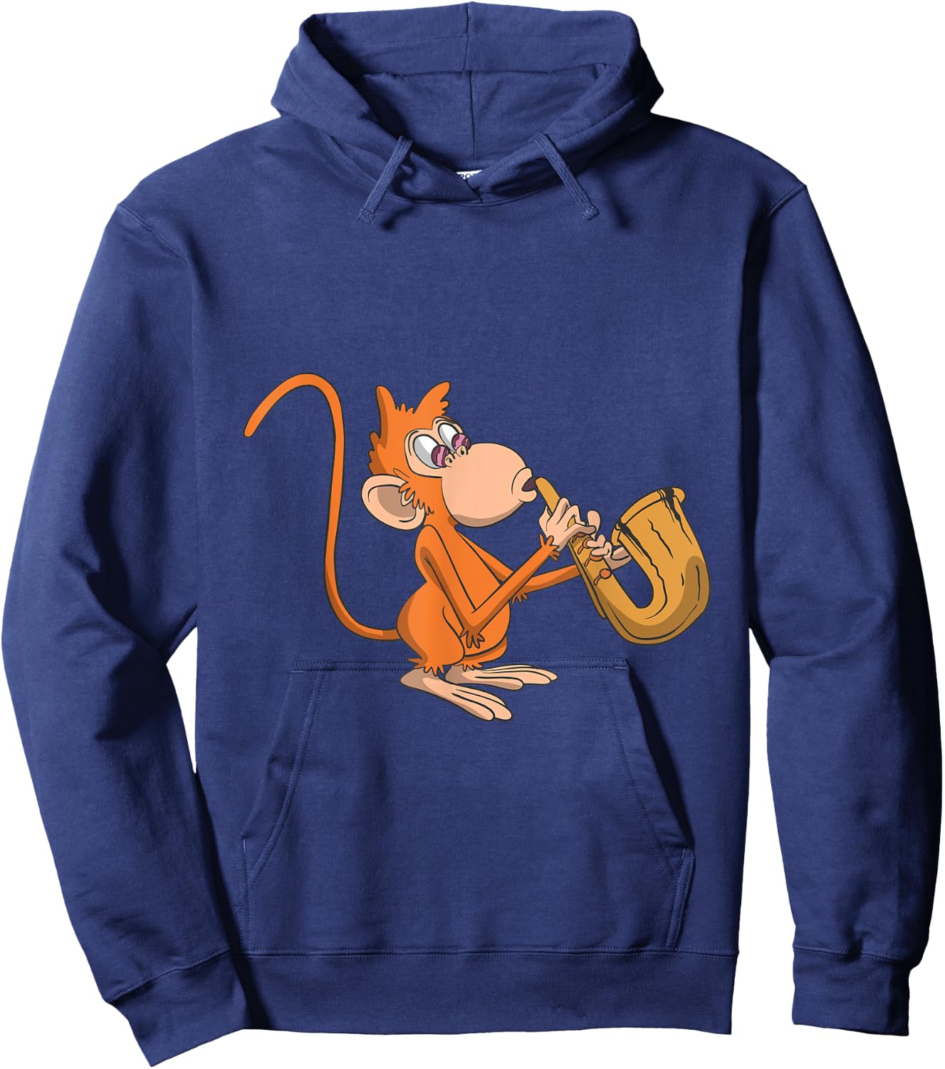Monkey Plays The Saxophone Hoodie - Hoodie | Navy