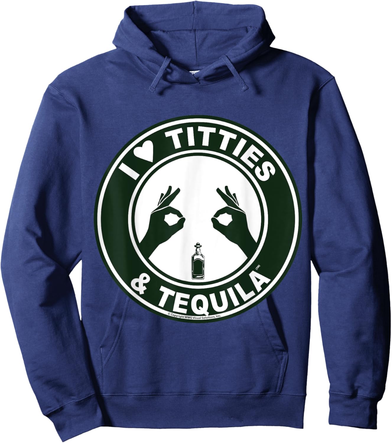 I Love Titties Tatas and Tequila Hoodie - Hoodie | Navy