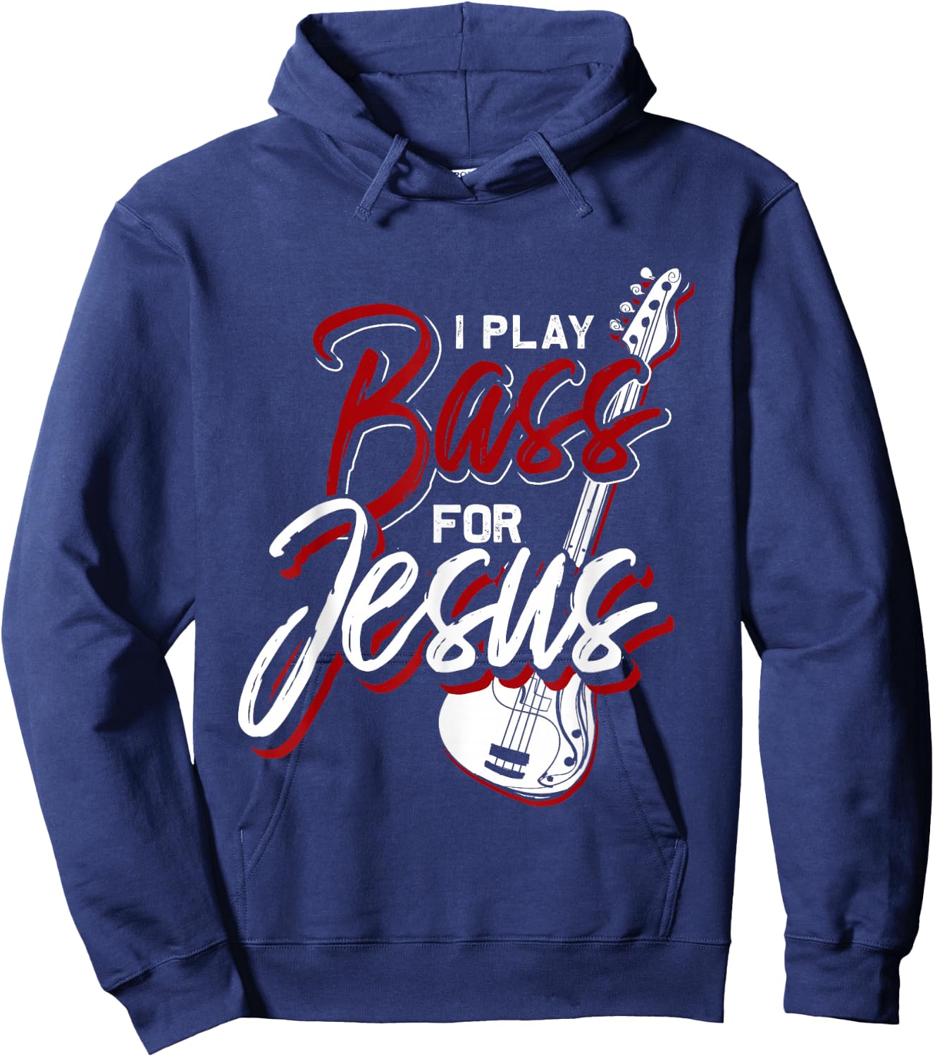 I Play Bass For Jesus Bass Guitar Hoodie - Hoodie | Navy