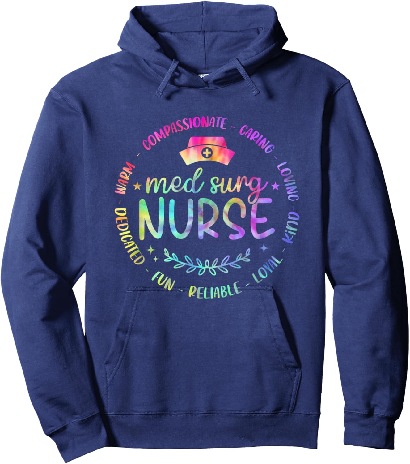 Funny Med Surg Nurse Nursing Tie Dye Design Men Hoodie - Hoodie | Navy