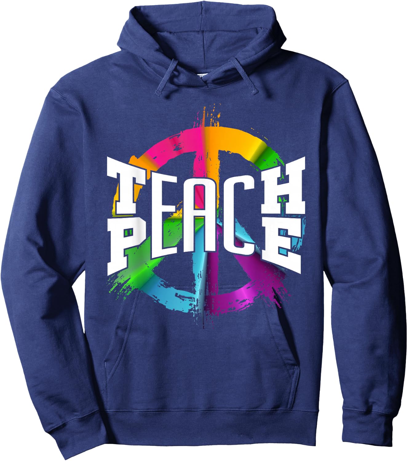 International Teach Peace Hippie Freedom Day Hoodie - Hoodie | Navy