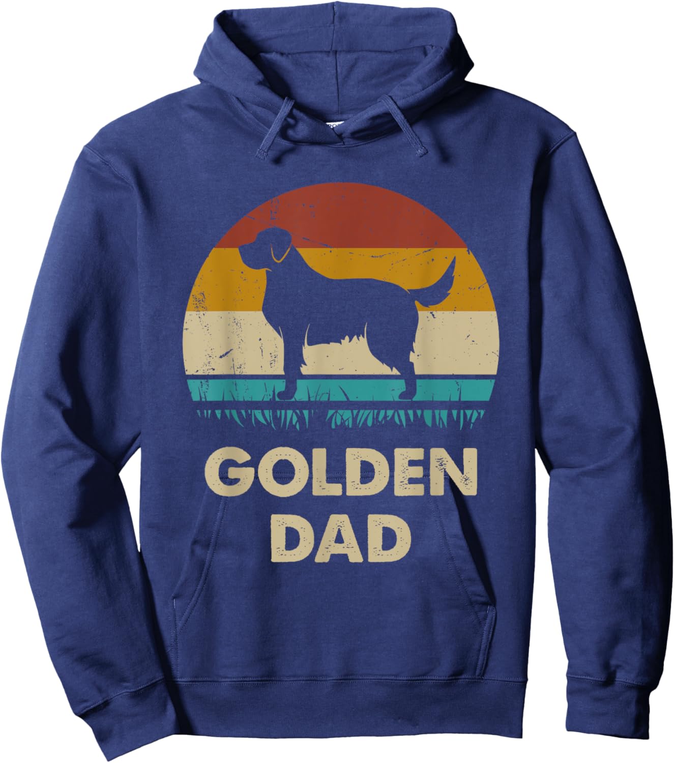 Golden Retriever Dad Gift Golden Dog Vintage Hoodie - Hoodie | Navy