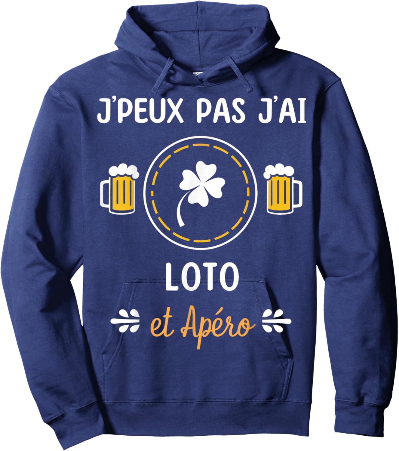 Je peux pas j'ai lotto , Black, S Hoodie - Hoodie | Navy