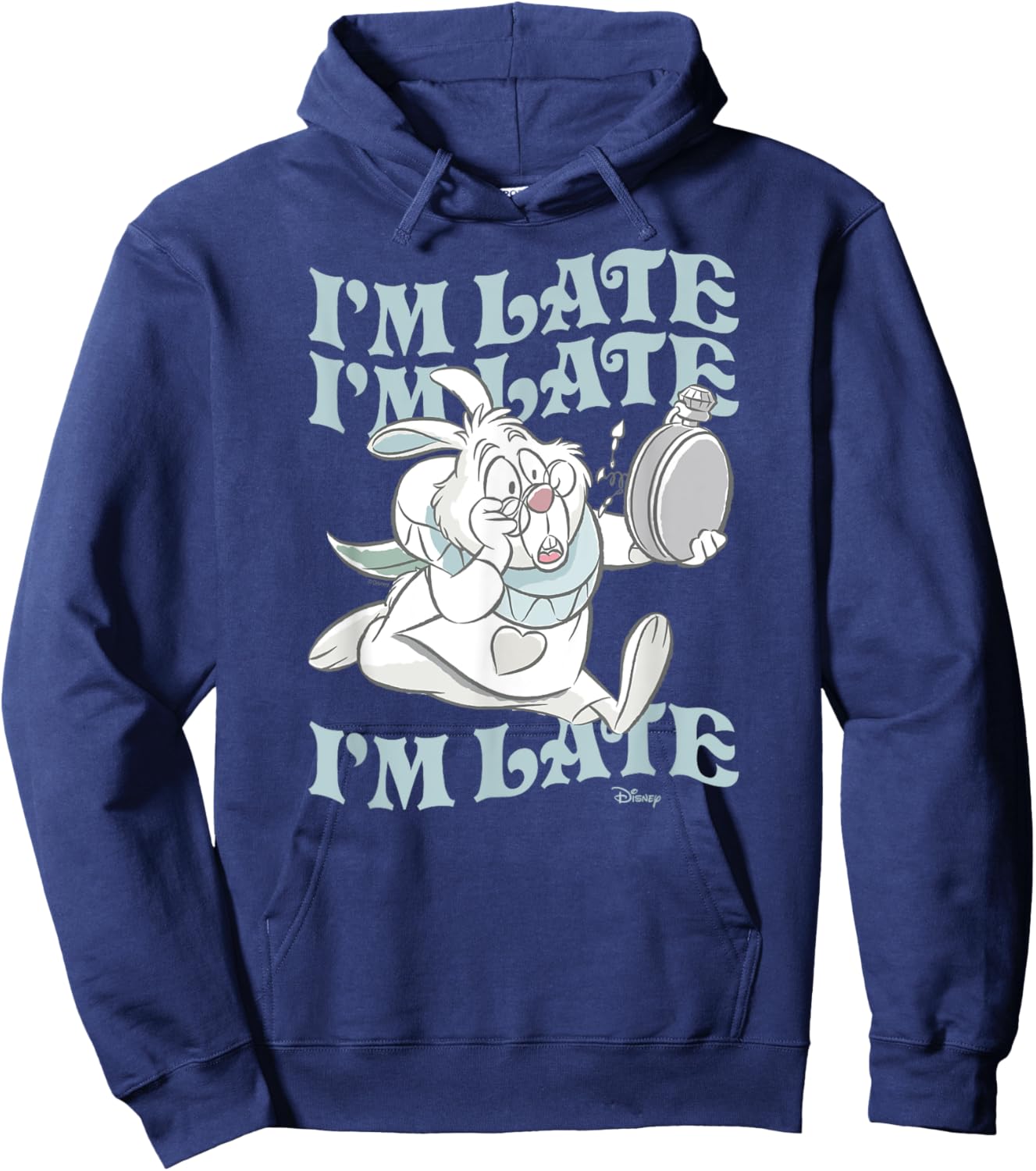 Alice In Wonderland - I'm Late White Rabbit Hoodie - Hoodie | Navy