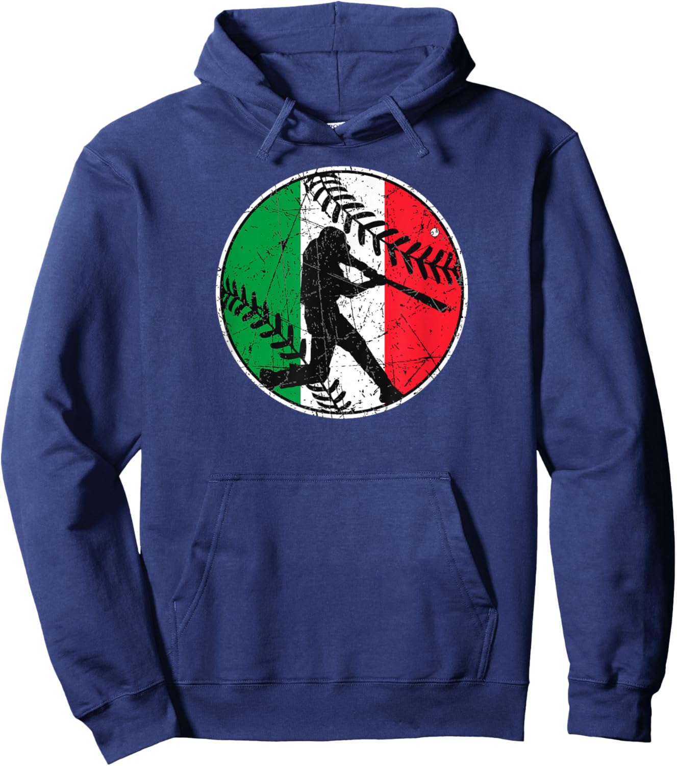 Italian Flag Baseball Hitter Italy Flag Hoodie - Hoodie | Navy