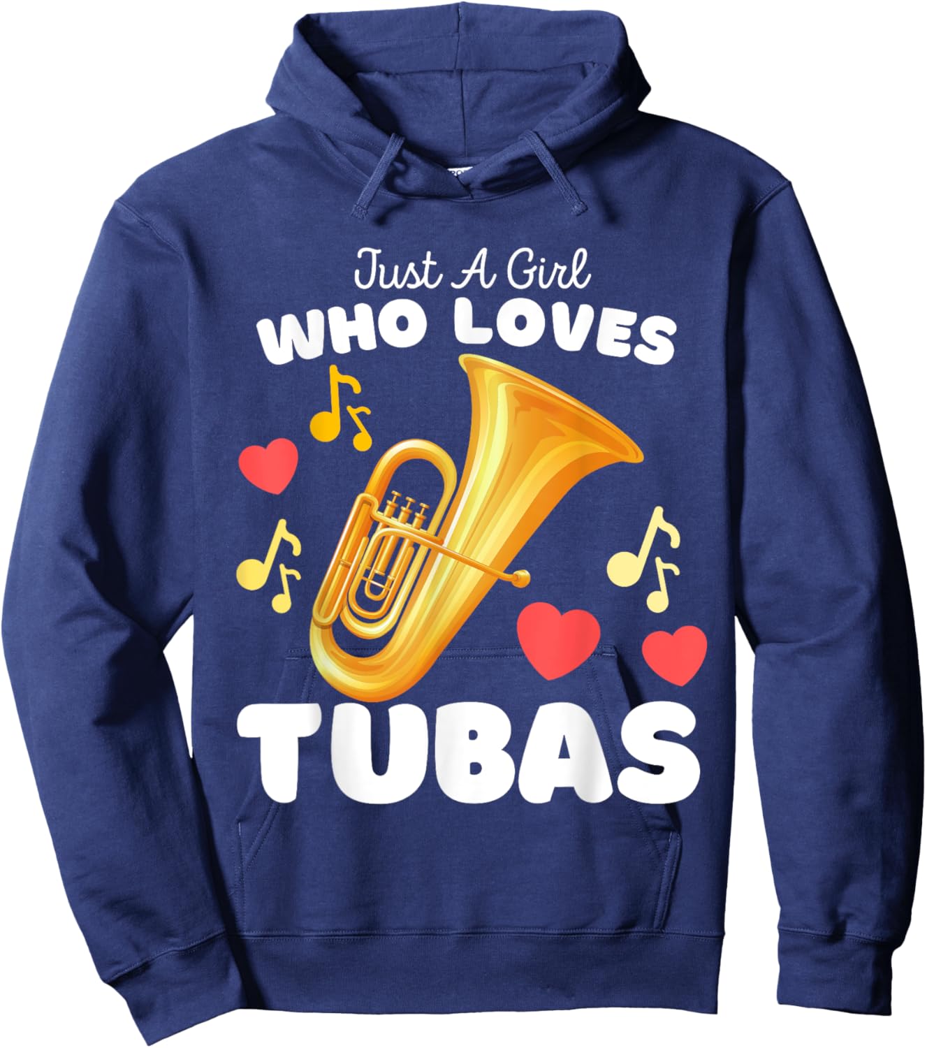 Just A Girl Who Loves Tubas - Cute Girls Tuba Hoodie - Hoodie | Navy